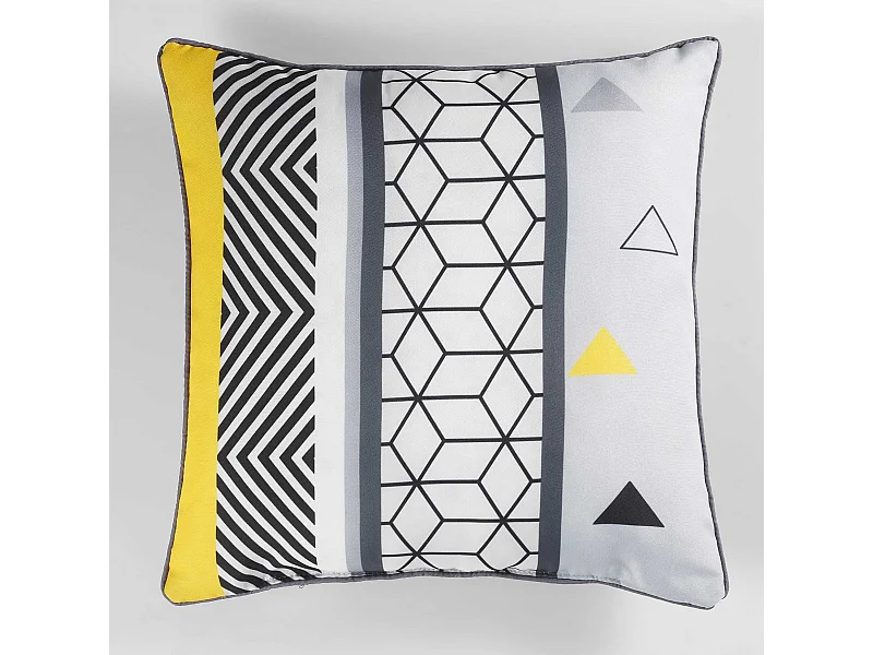 Coussin Déco "Yellow Mix" 40x40cm Multicolore