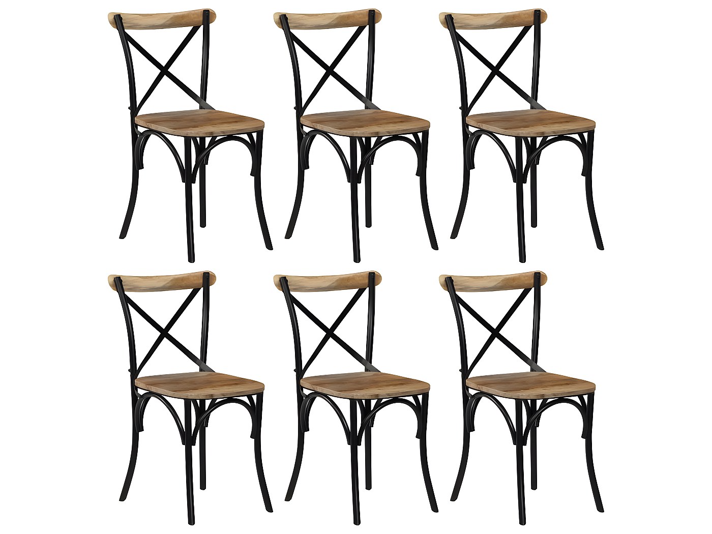 Lot De 6 Chaises De Salle à Manger Modernes Du Milieu Du Siècle, Chaise De Loisirs Rembourrée Sans Accoudoirs En Bois Massif Avec Dossier, Dossier Ouvert Incurvé Pour Salon, Chambre à Couche