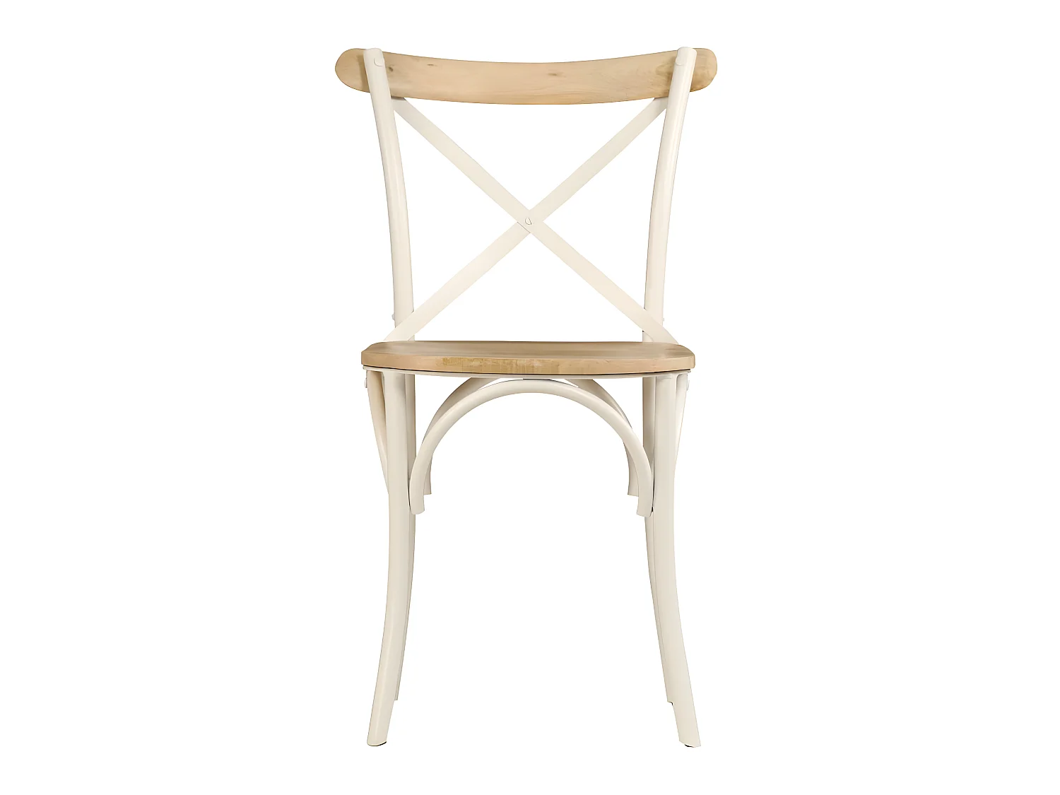 Lot de 4 chaises de salle à manger cuisine design rétro bois de manguier massif blanc CDS021231