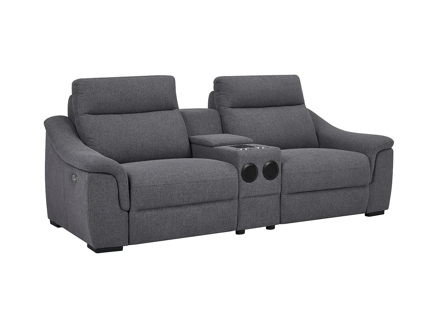 Relaxsofa elektrisch 2-Sitzer - Stoff - Grau - VERETO