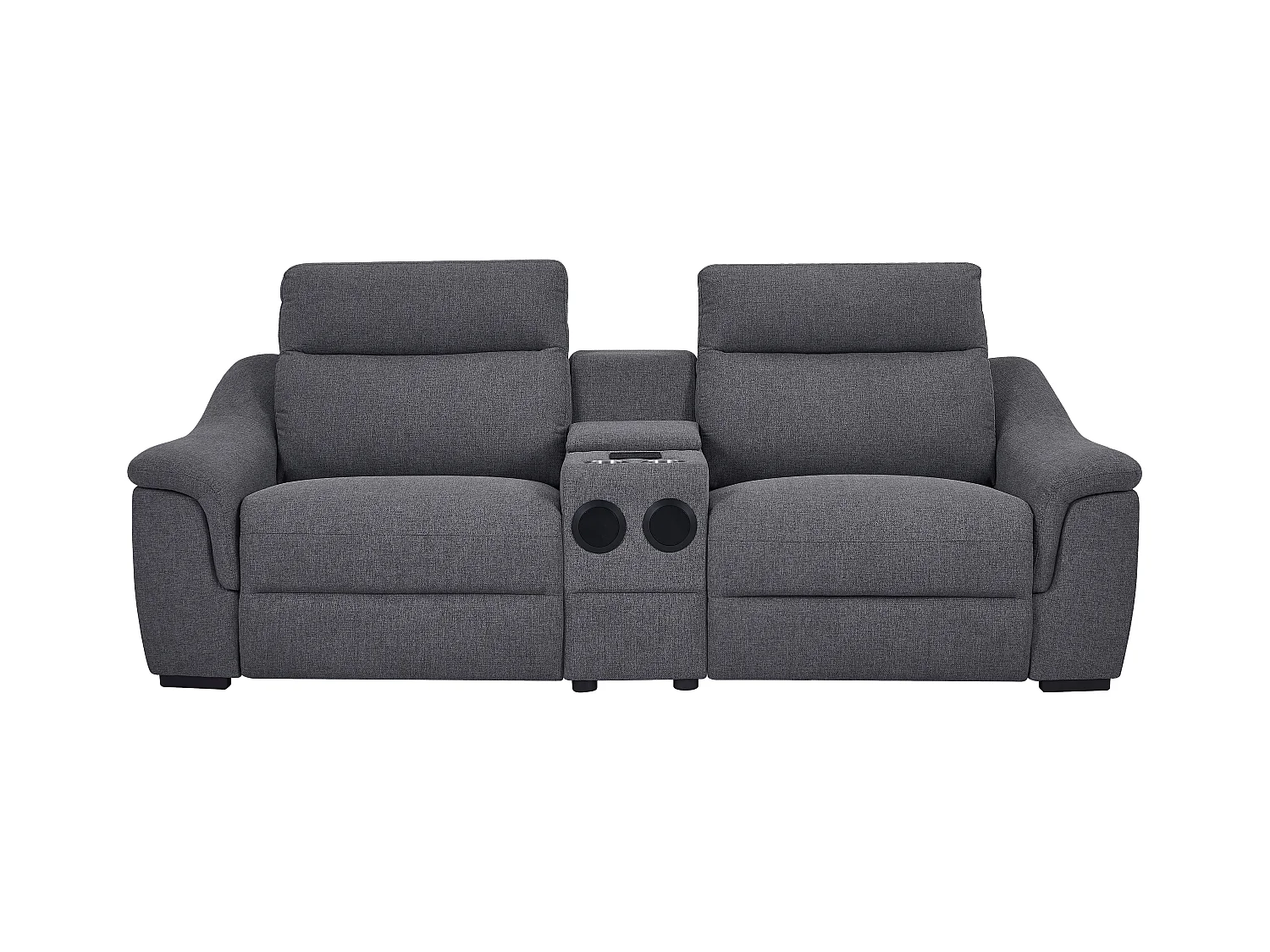 Relaxsofa elektrisch 2-Sitzer - Stoff - Grau - VERETO