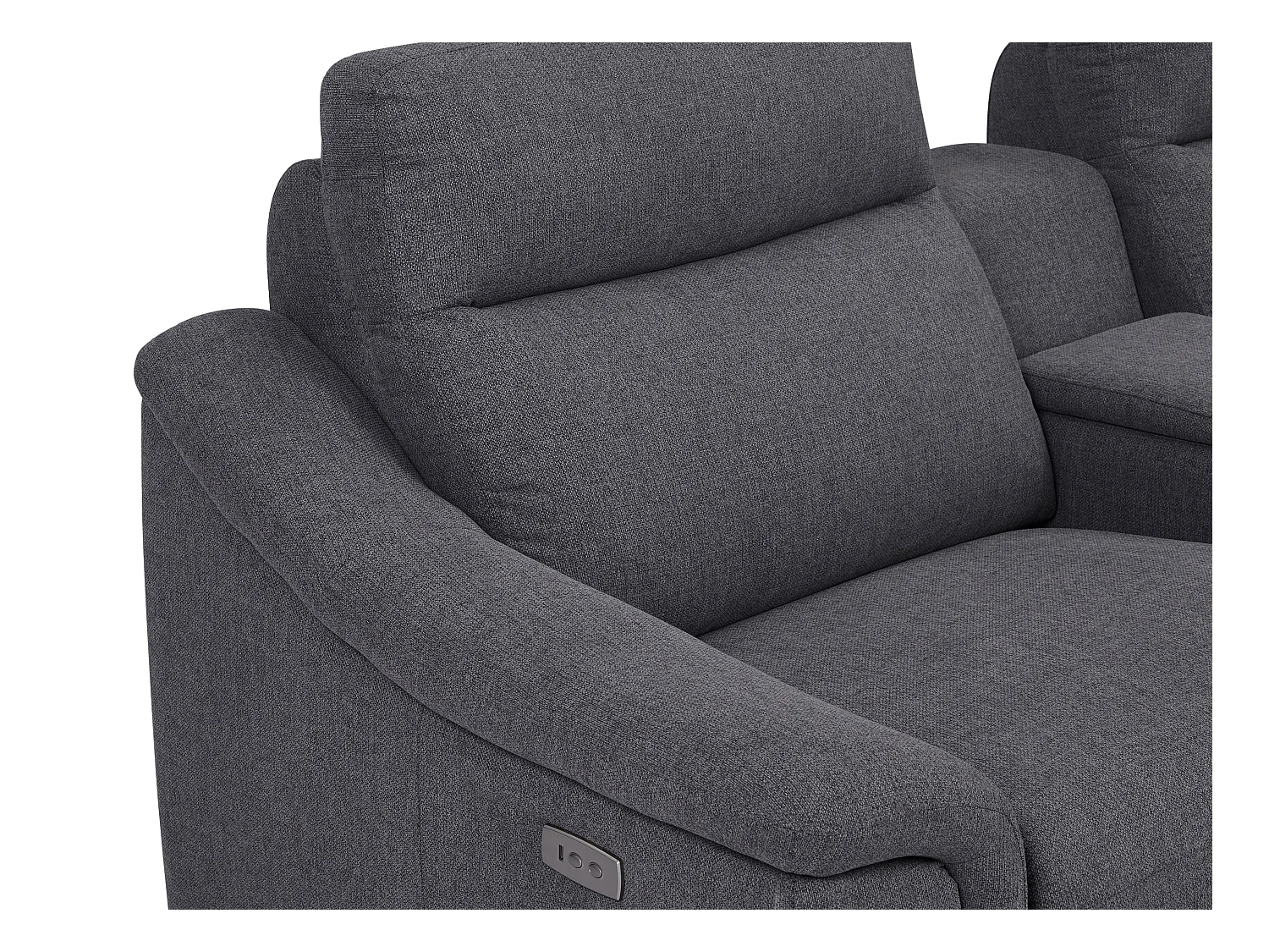 Relaxsofa elektrisch 2-Sitzer - Stoff - Grau - VERETO
