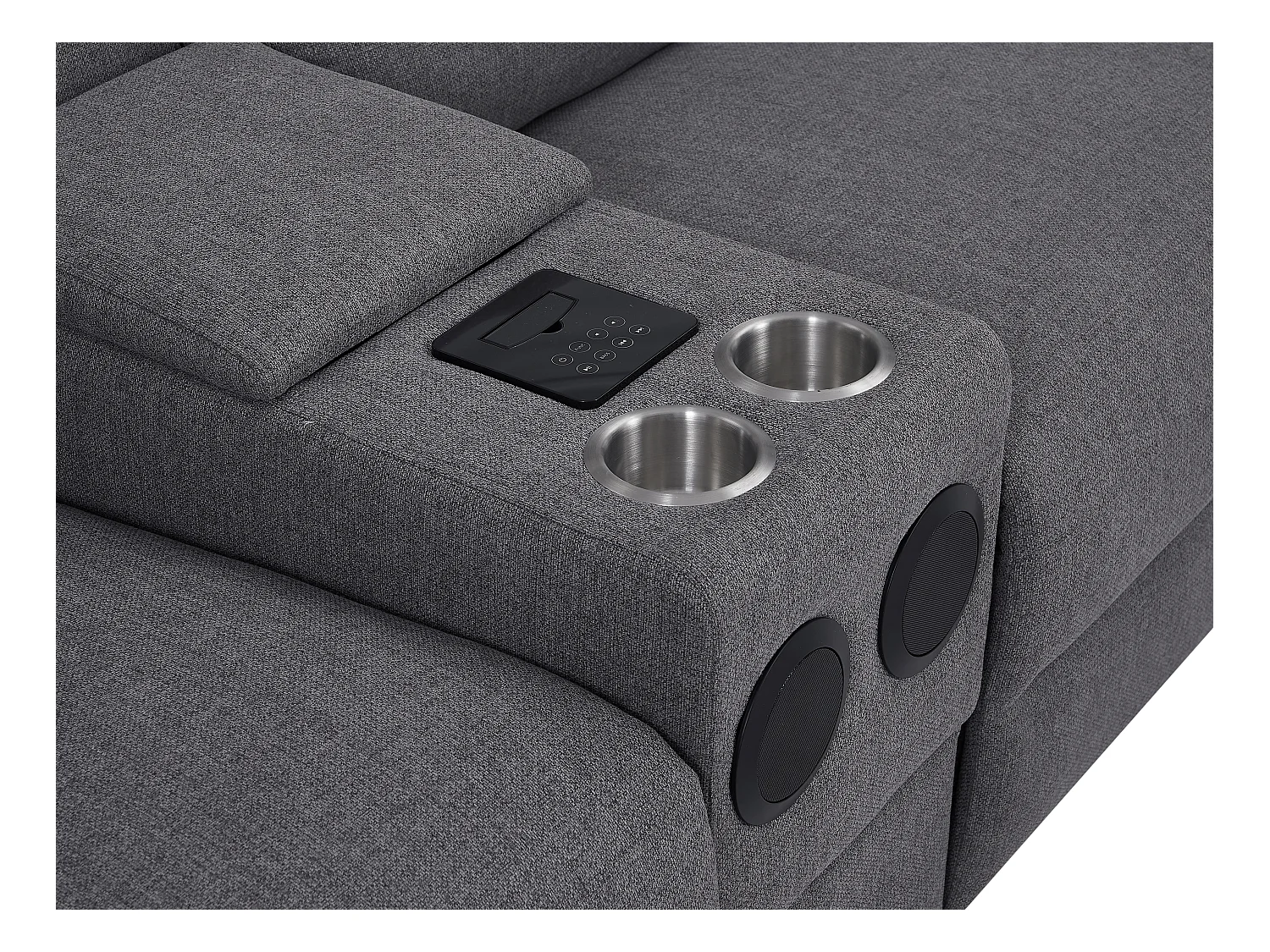 Relaxsofa elektrisch 2-Sitzer - Stoff - Grau - VERETO