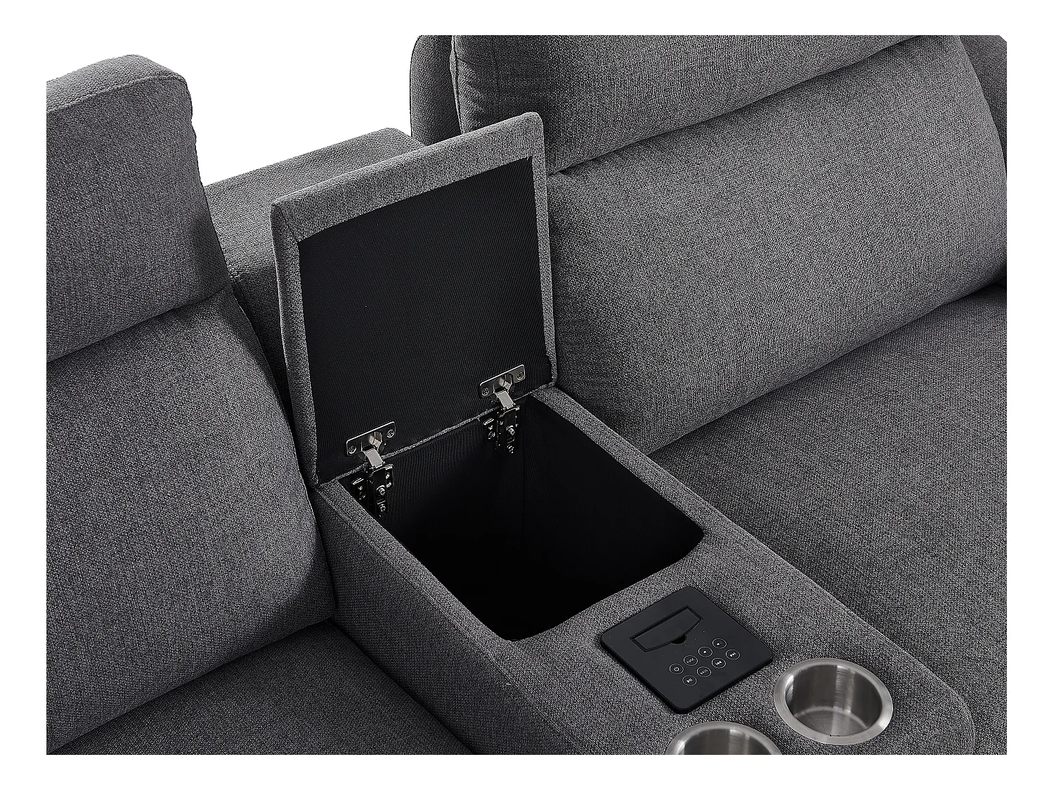 Relaxsofa elektrisch 2-Sitzer - Stoff - Grau - VERETO