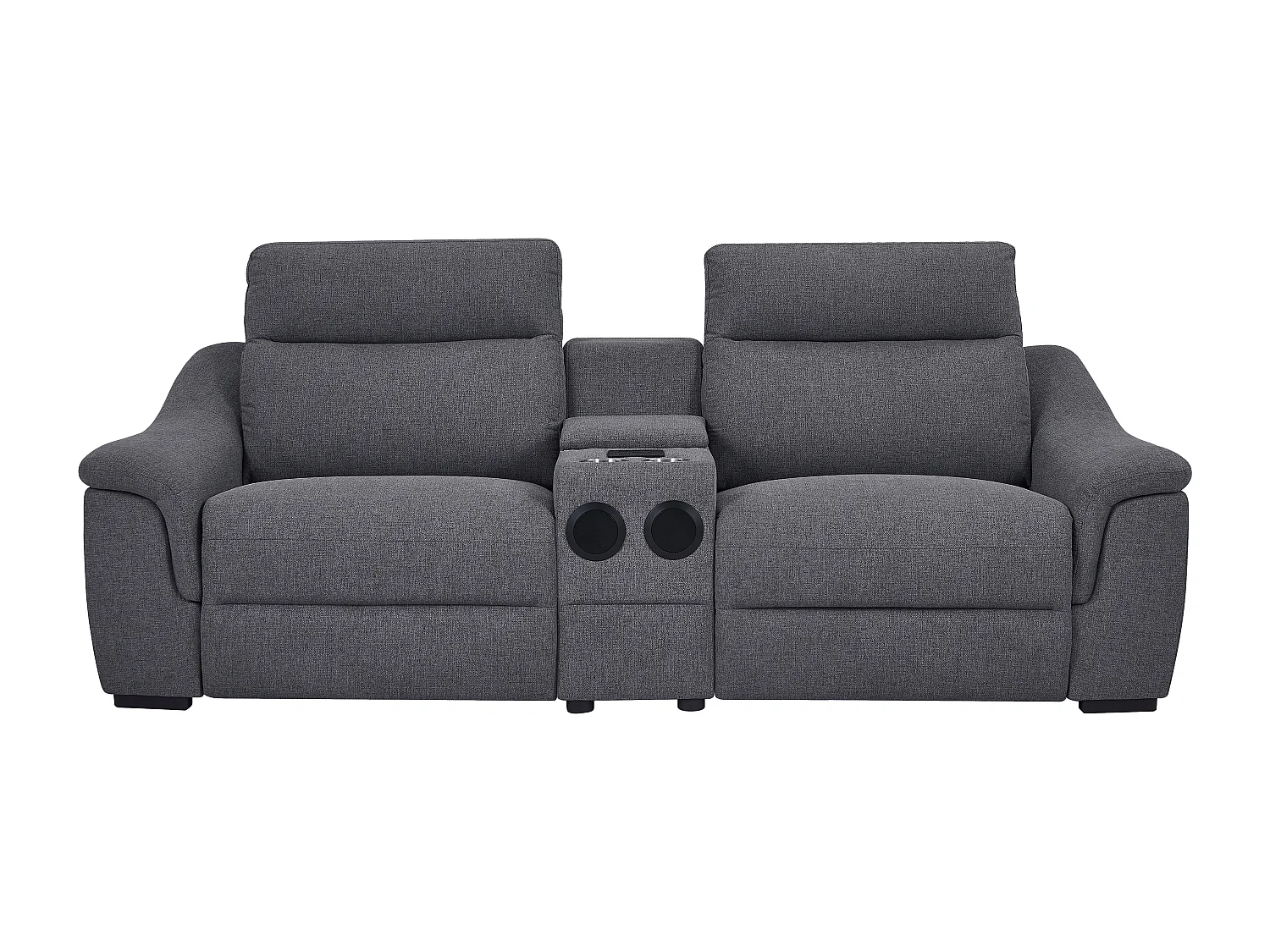 2-sits elektrisk reclinersoffa i grått tyg VERETO