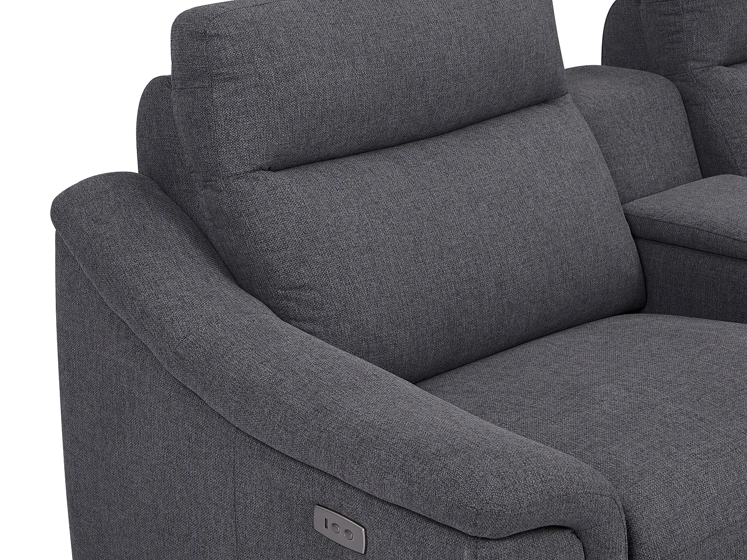 2-sits elektrisk reclinersoffa i grått tyg VERETO