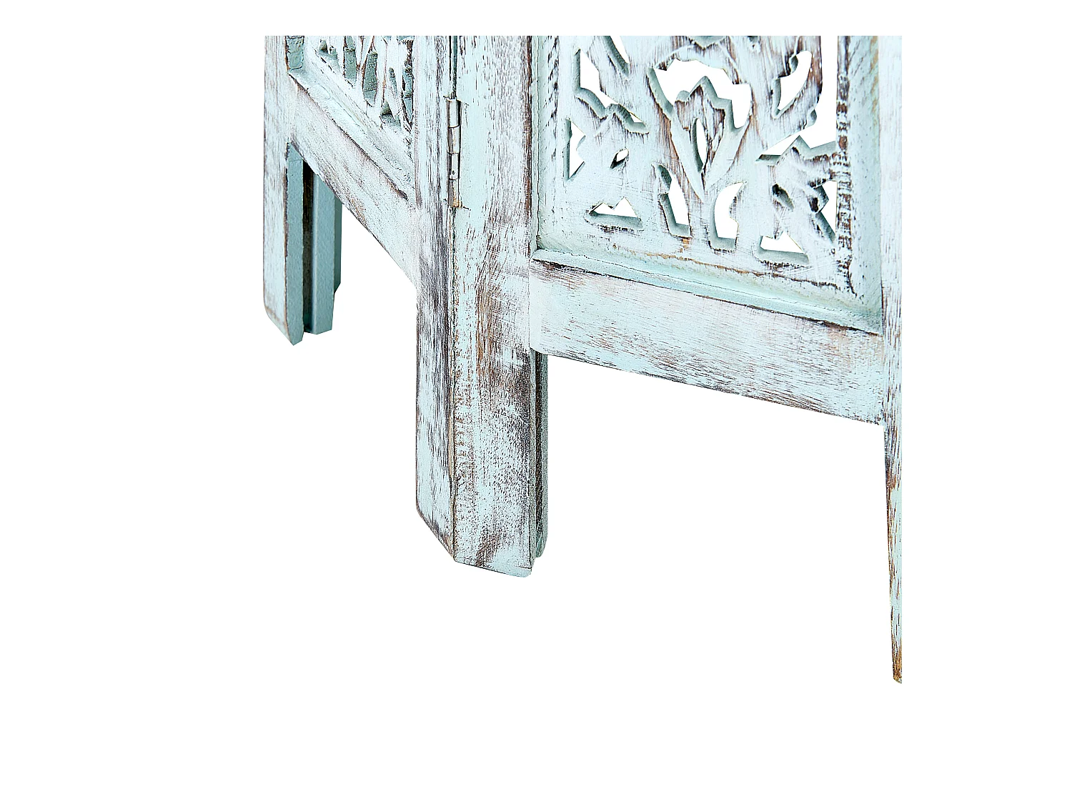 Table d'appoint BORAI Bois de manguier Bleu clair