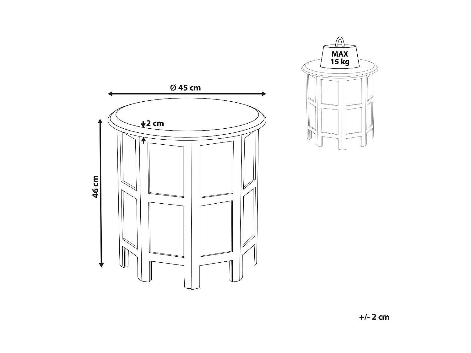 Table d'appoint BORAI Bois de manguier Bleu clair