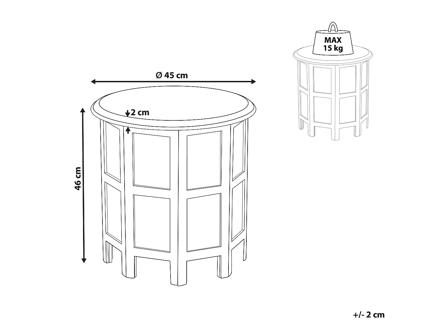 Table d'appoint BORAI Bois de manguier Bleu clair