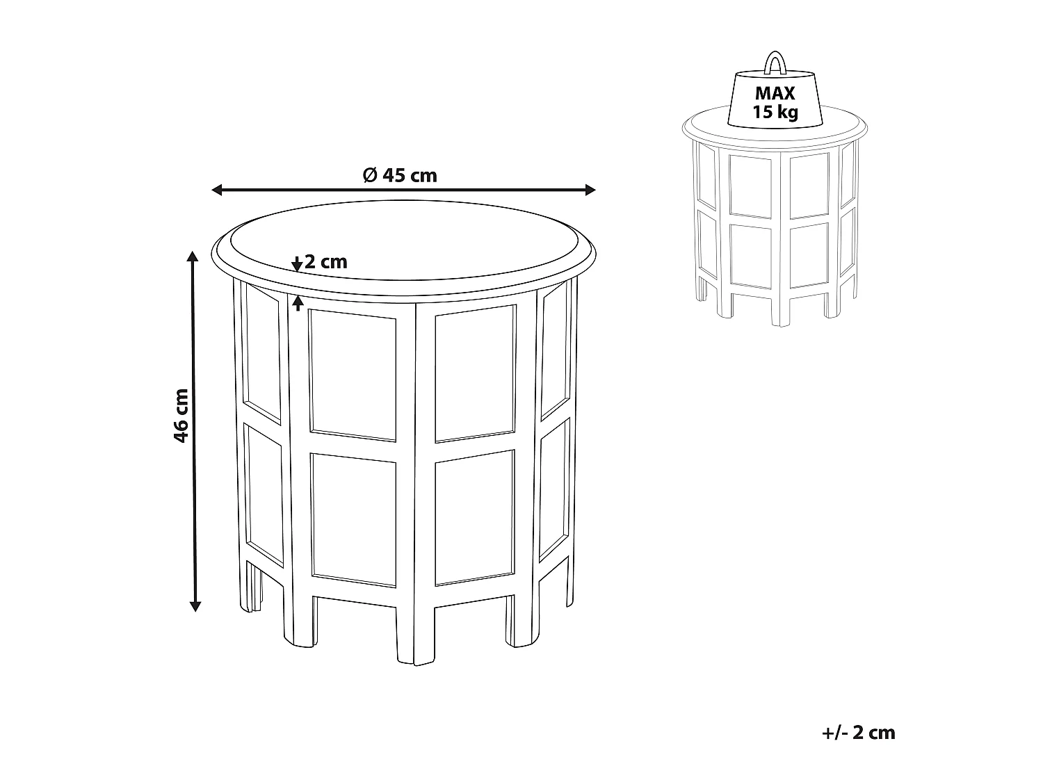 Bijzettafel BORAI Mangohout Lichtblauw