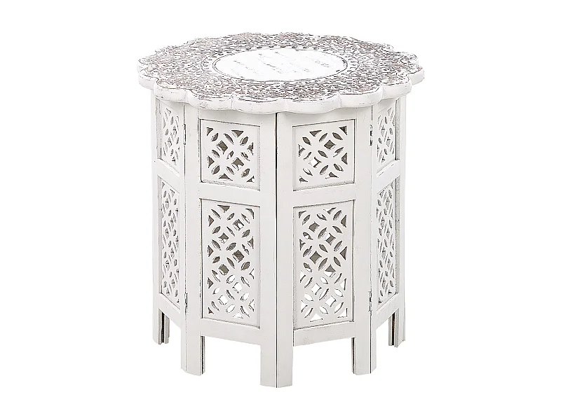 Bijzettafel BADHI Mangohout Wit