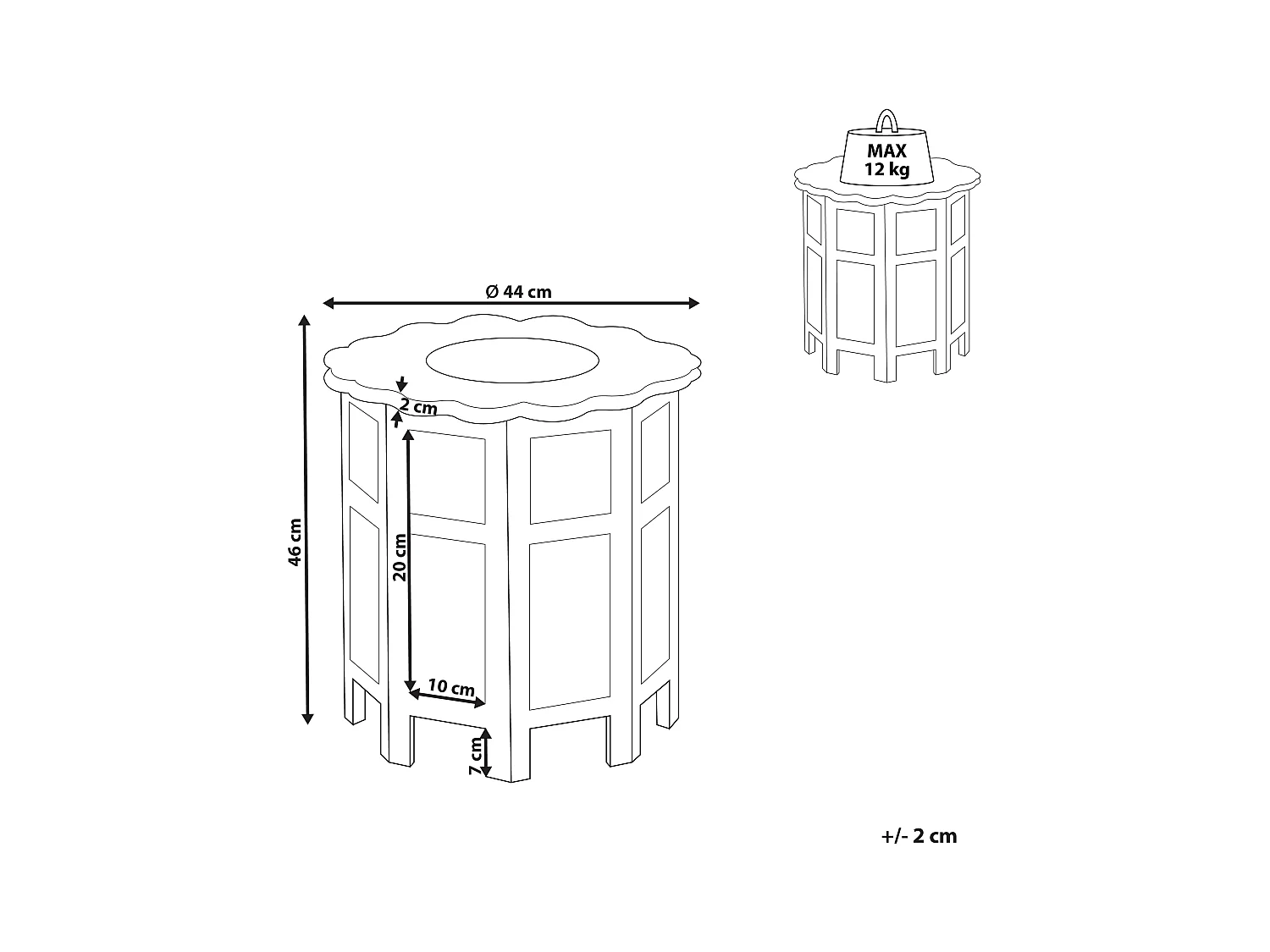 Beistelltisch BADHI Mango Holz Weiss