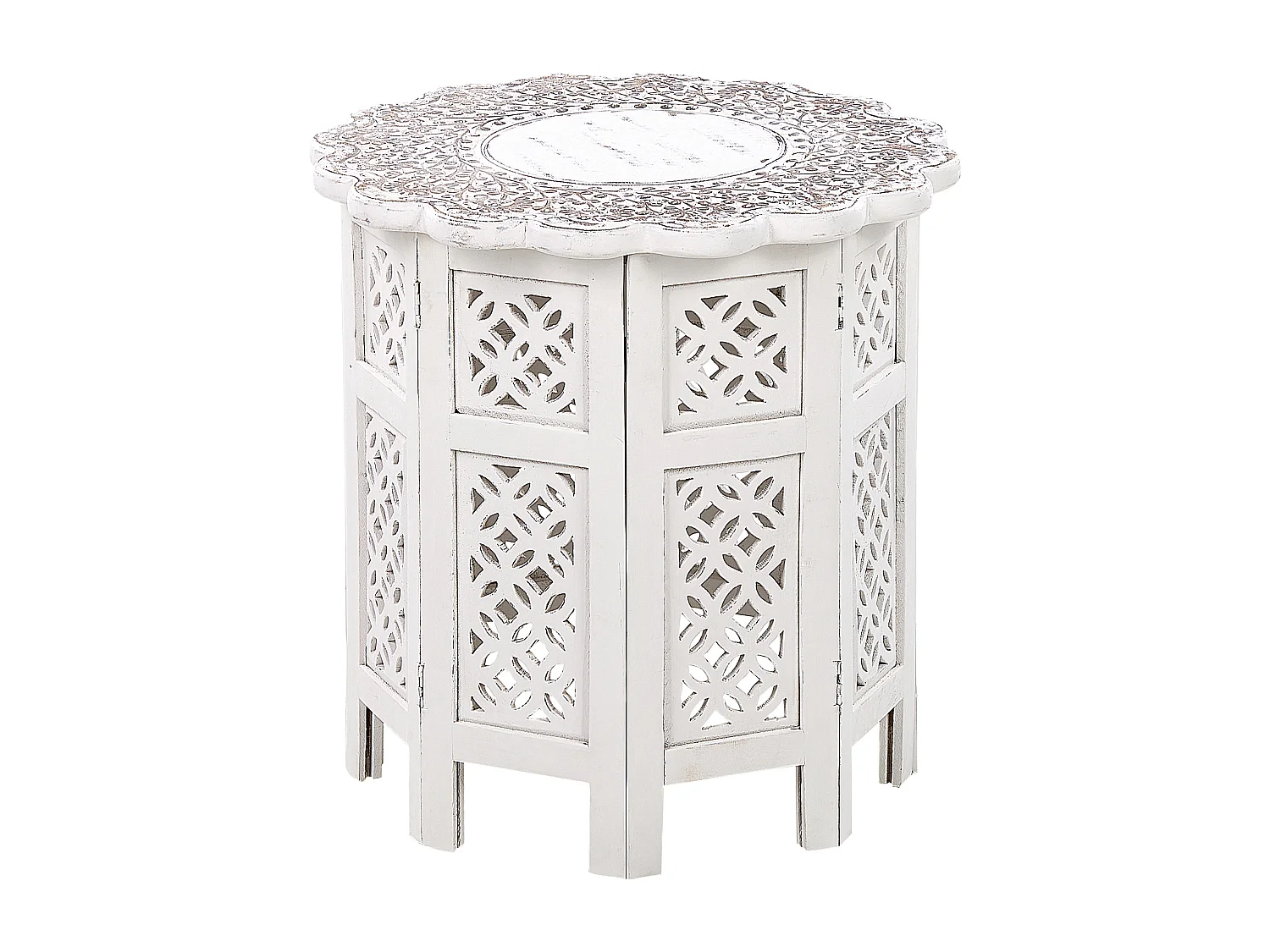 Table d'appoint BADHI Bois de manguier Blanc