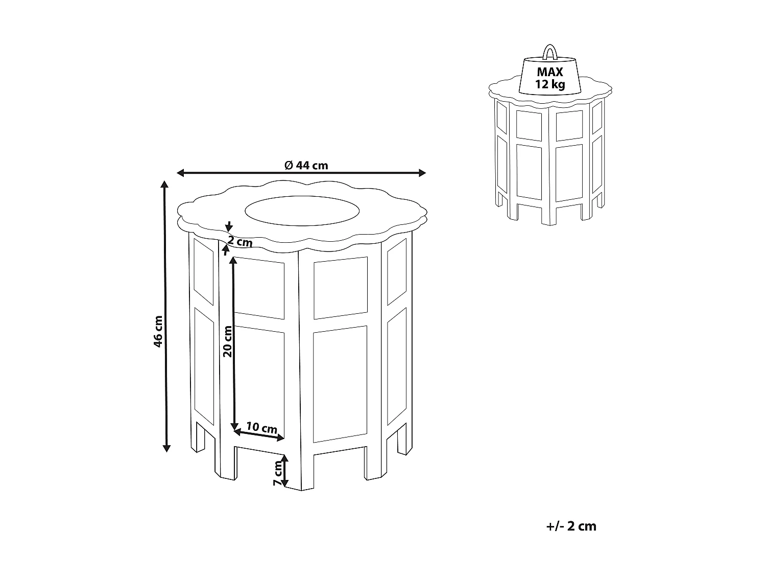 Table d'appoint BADHI Bois de manguier Blanc