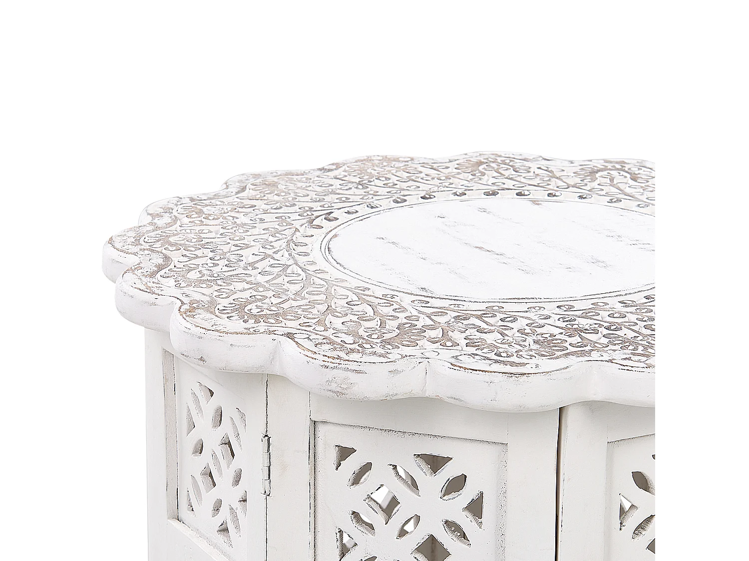 Table d'appoint BADHI Bois de manguier Blanc