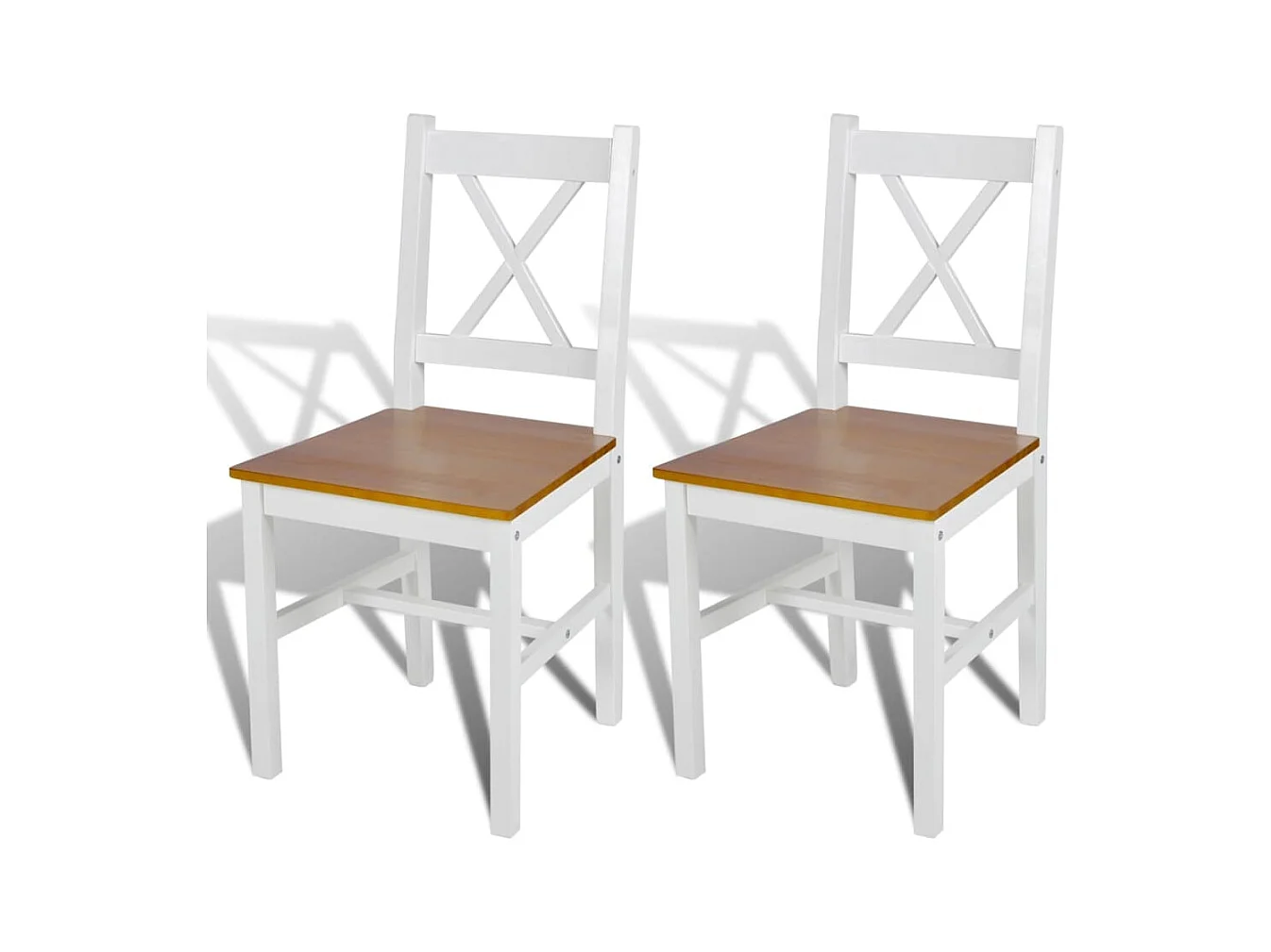 Lot de 2 chaises de salle à manger cuisine design classique bois de pin blanc CDS020167