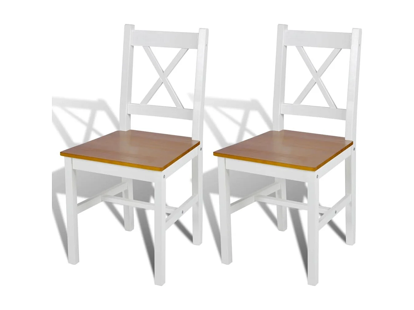 Lot de 2 chaises de salle à manger cuisine design classique bois de pin blanc CDS020167