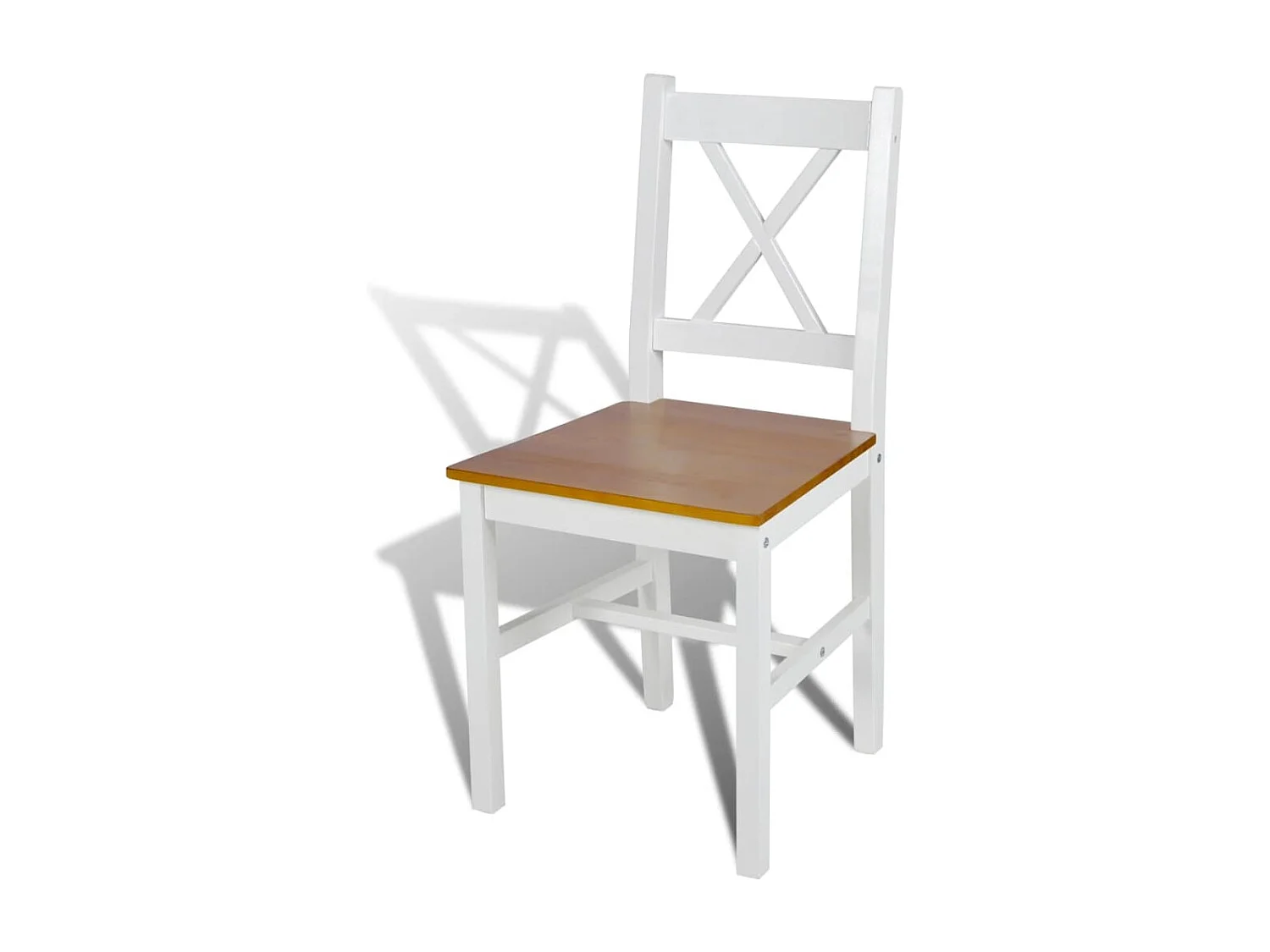 Lot de 2 chaises de salle à manger cuisine design classique bois de pin blanc CDS020167