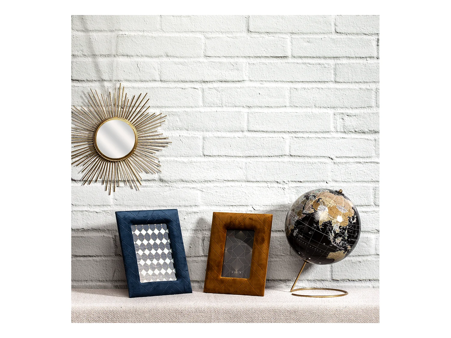 Globe Terrestre Deco Noir, Or