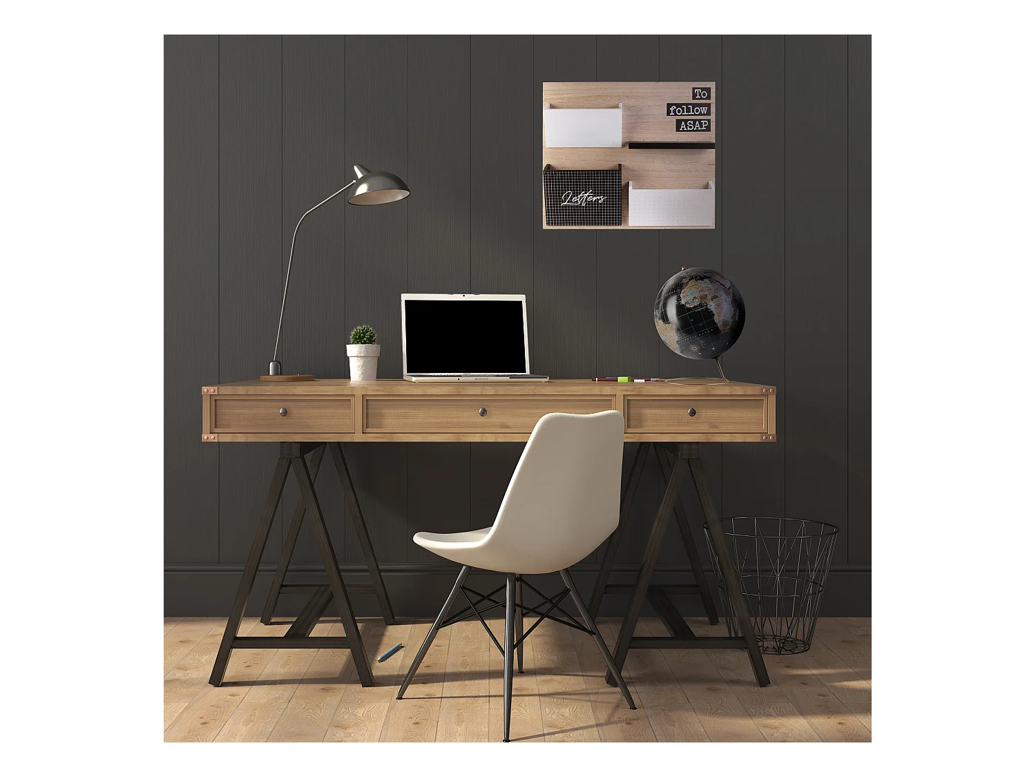 Globe Terrestre Deco Noir, Or