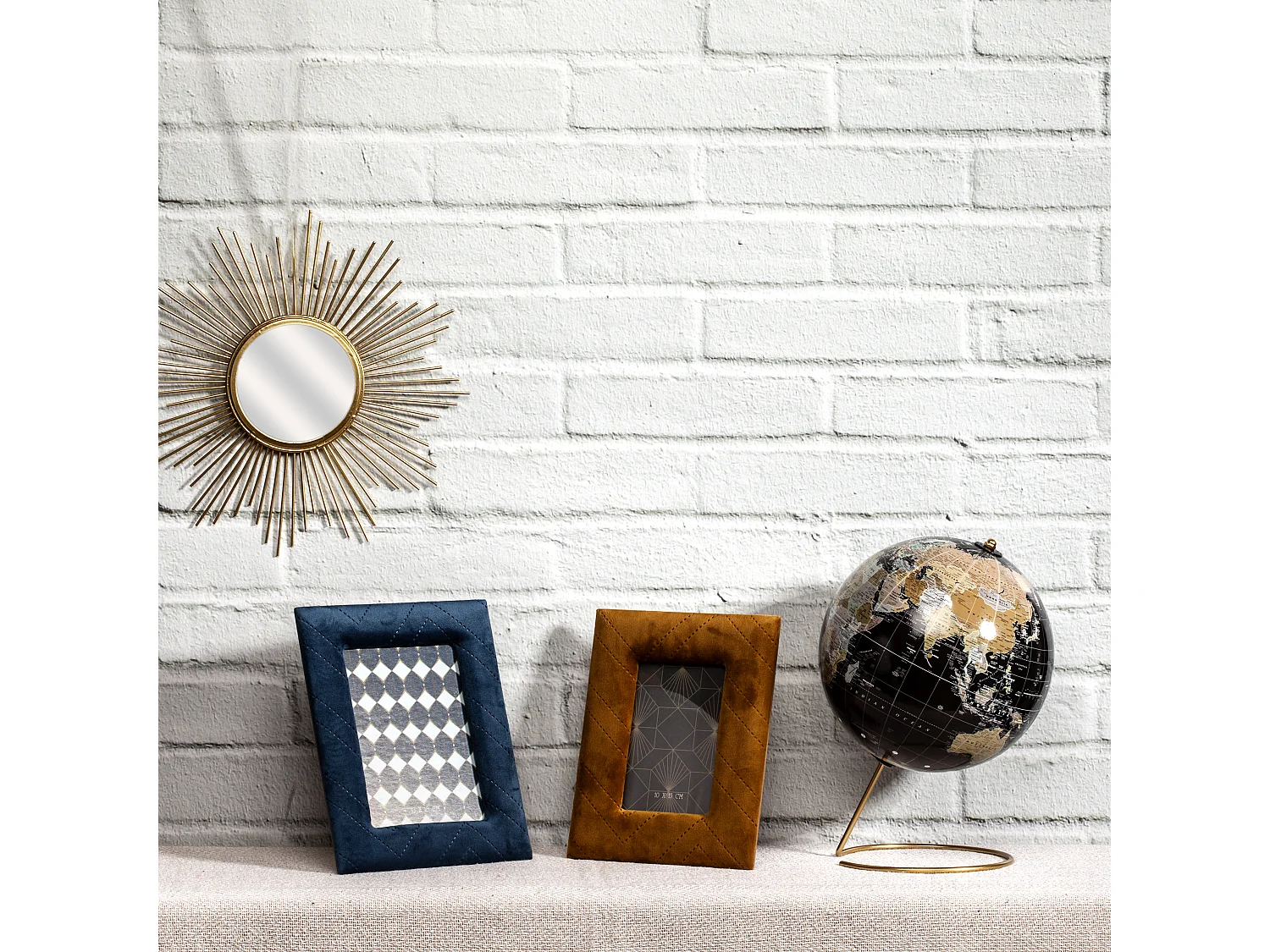 Globe Terrestre Deco Noir, Or