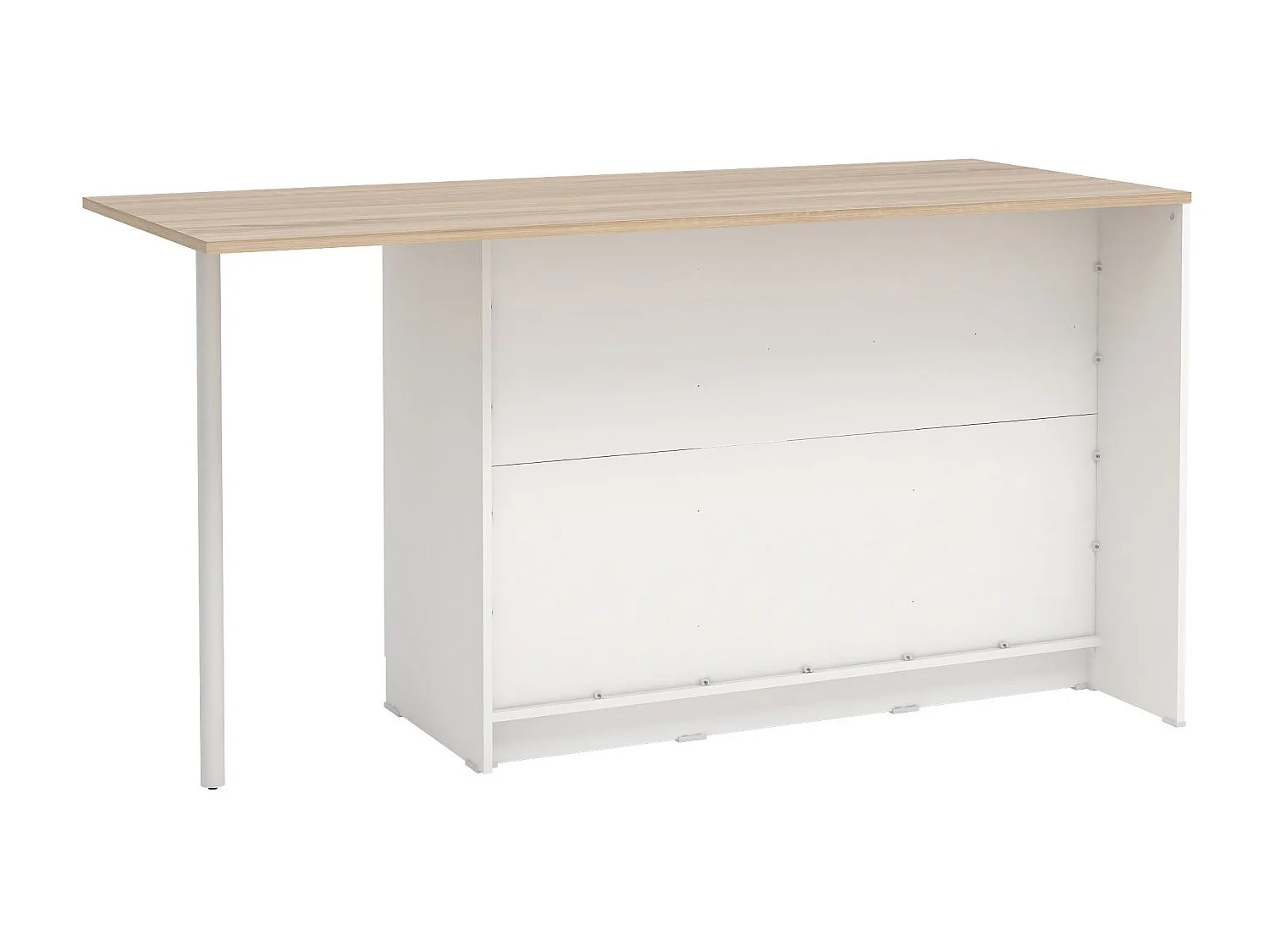 Keukeneiland met 2 deuren, 1 lade en 2 nissen - Wit en licht naturel - TUNORI