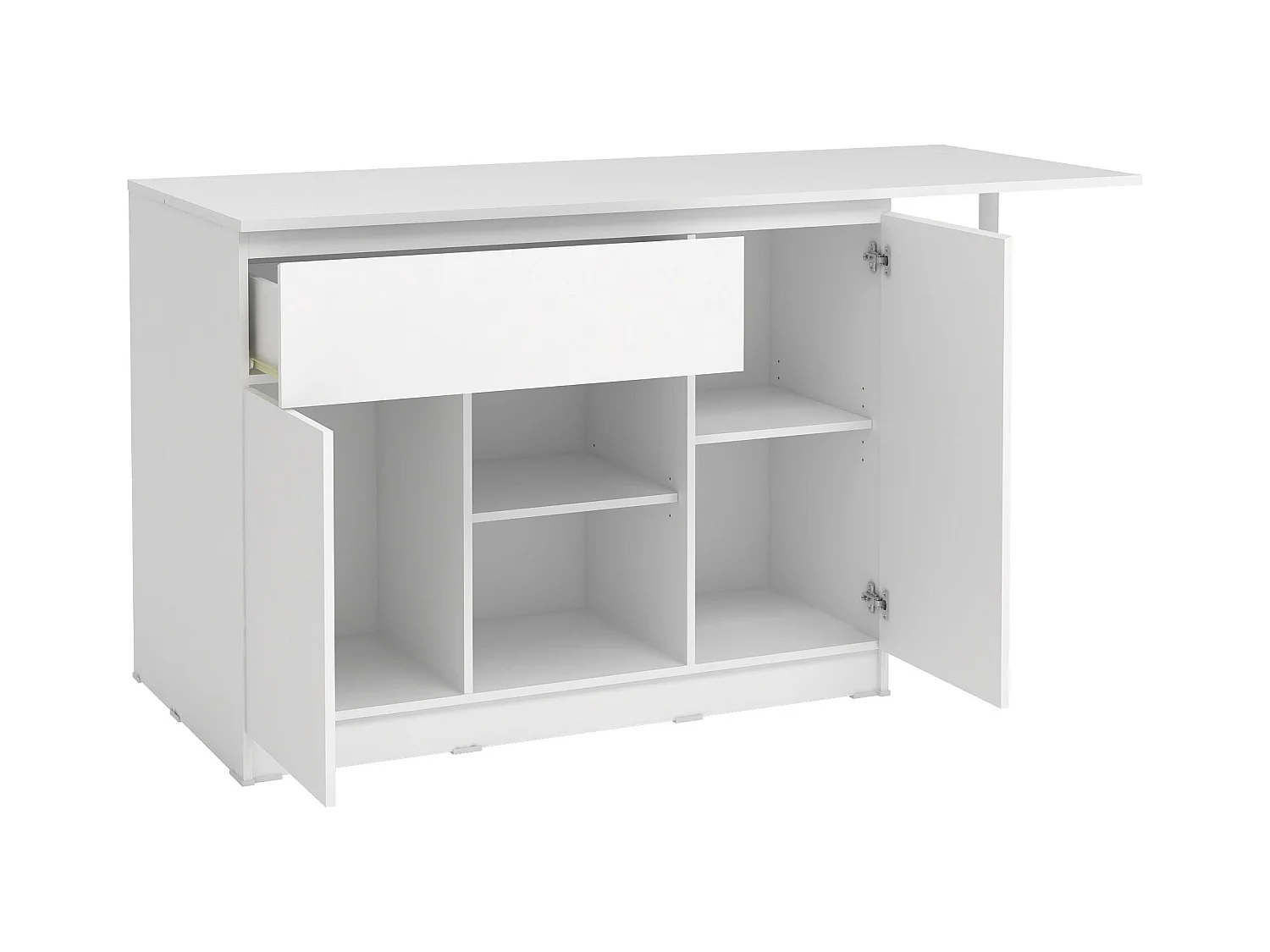 Keukeneiland met 2 deuren, 1 lade en 2 nissen - Wit - TUNORI