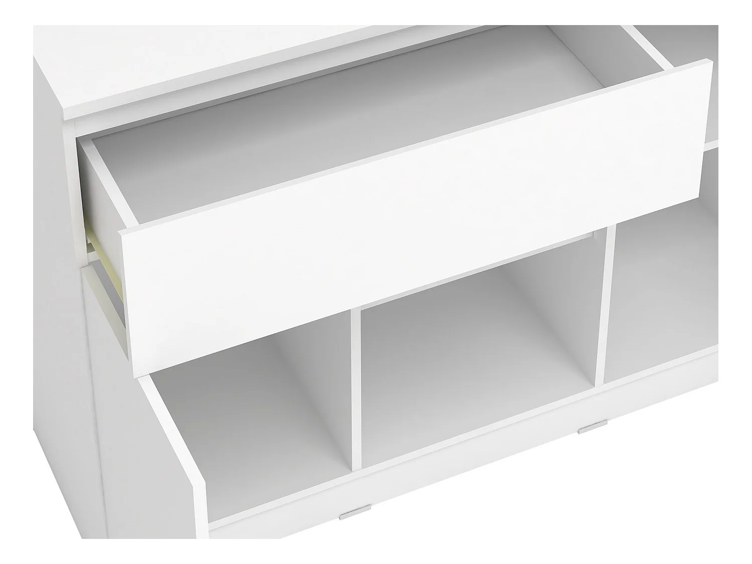 Ilha central de cozinha com 2 portas, 1 gaveta e 2 nichos, branco - TUNORI