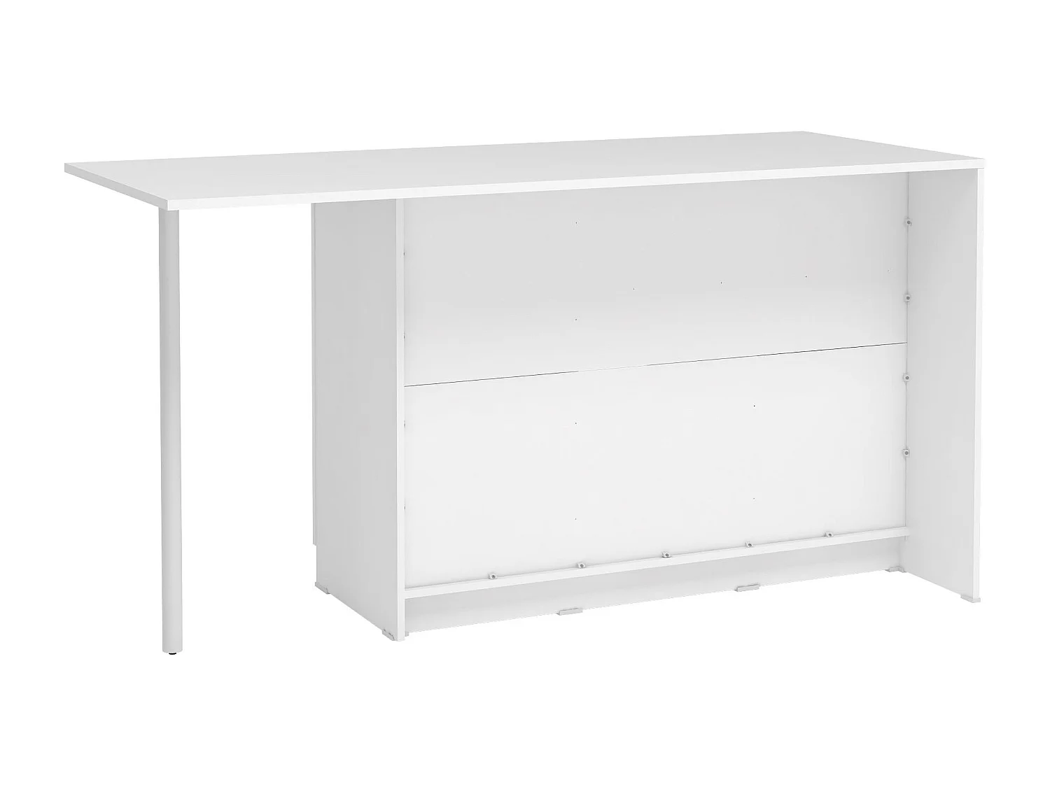 Ilot central de cuisine avec 2 portes, 1 tiroir et 2 niches - Blanc - TUNORI