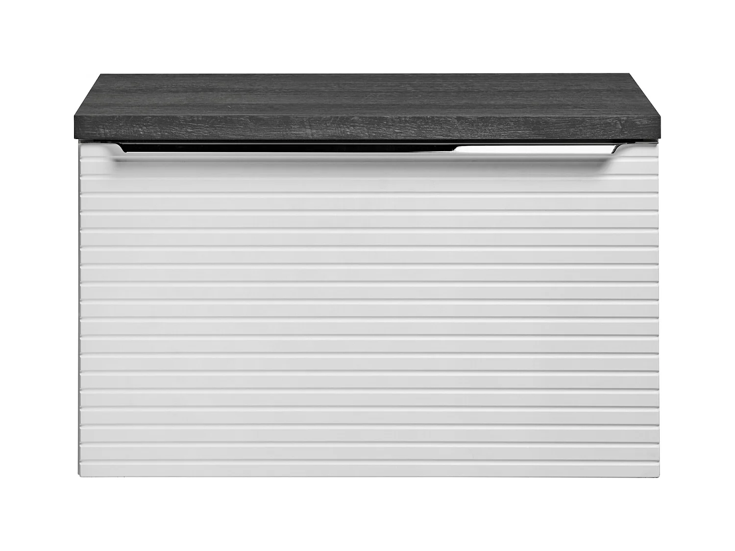 Hangend wit badkamermeubel met groeven met plank - 60 cm - LATOMA