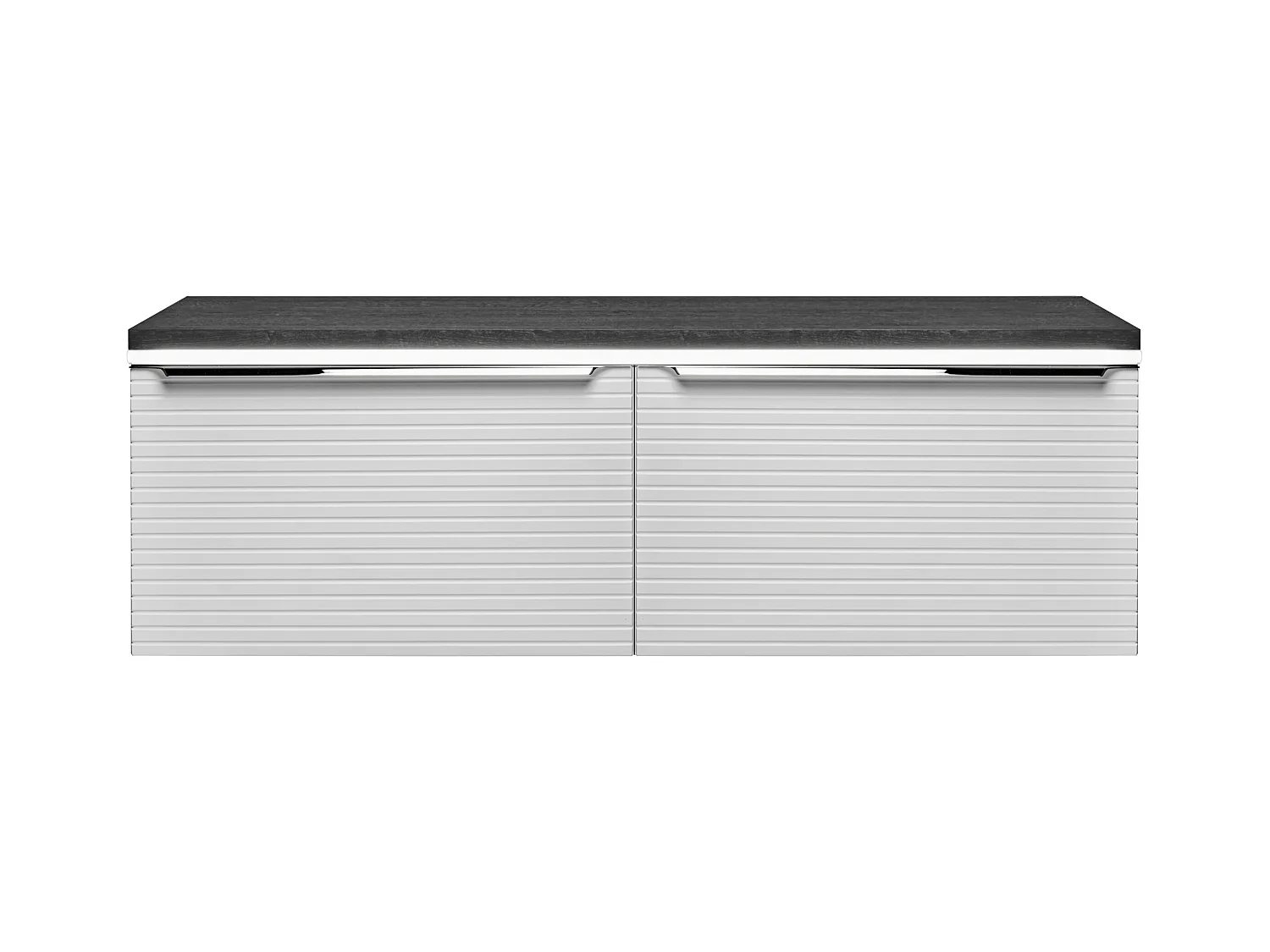 Waschbeckenunterschrank hängend mit Platte - 120 cm - Weiß gestreift - LATOMA