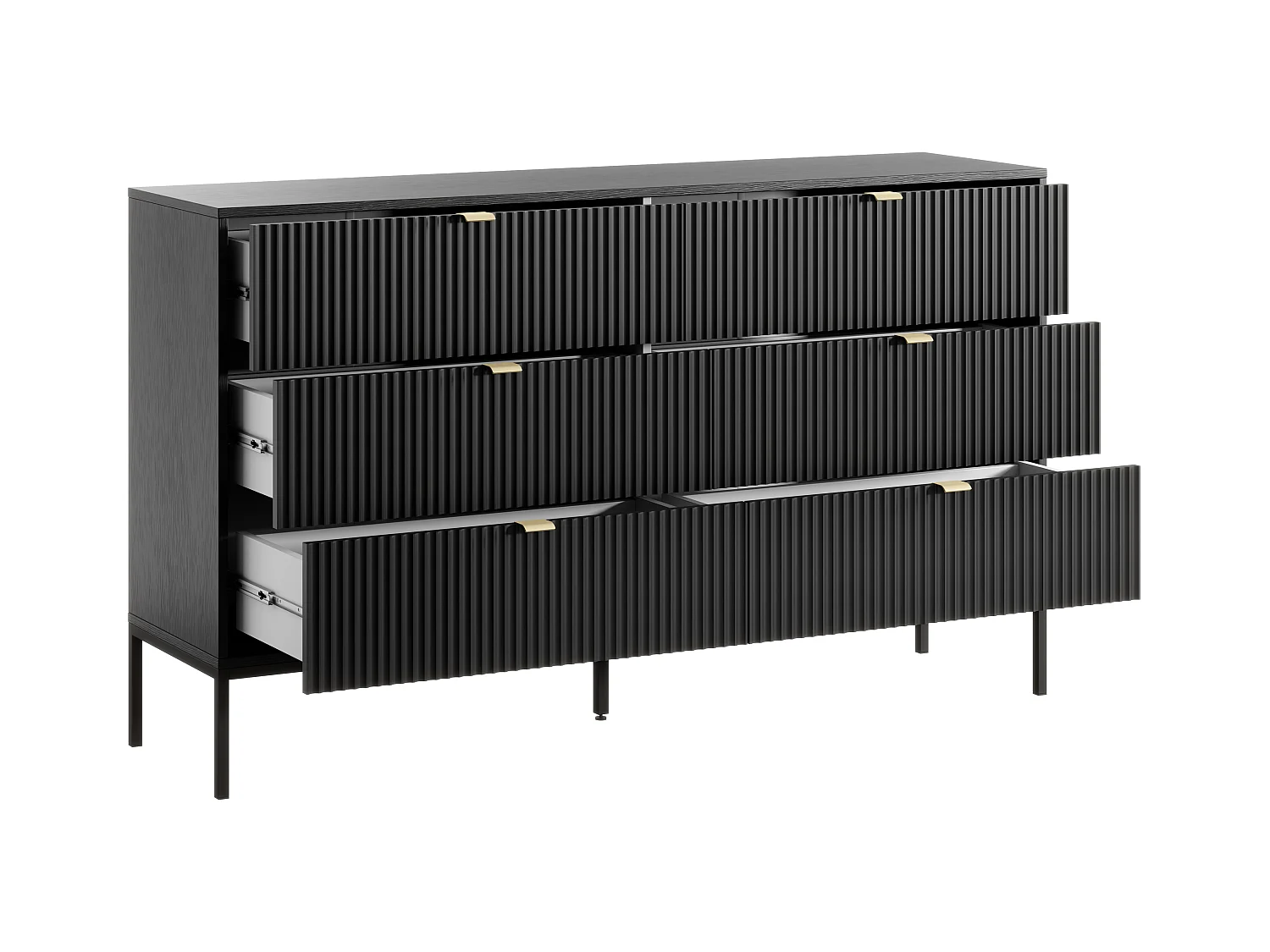 Comò 6 cassetti Nero - LIOUBA di Pascal Morabito