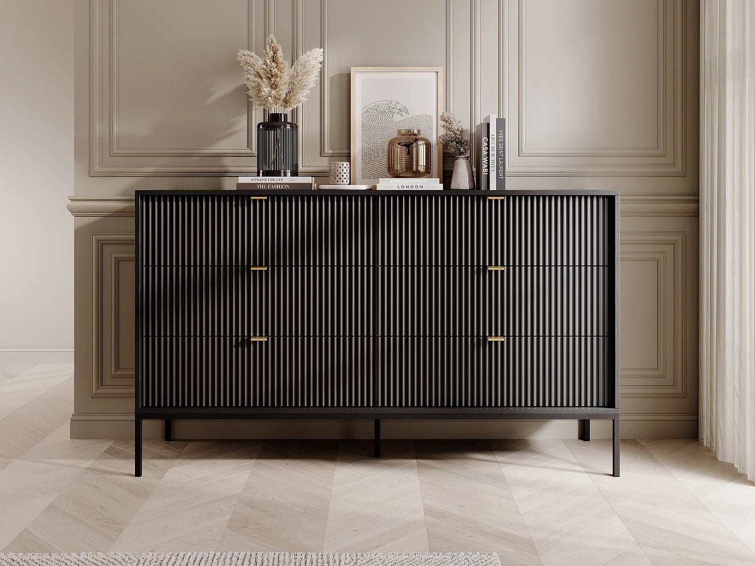 Commode 6 tiroirs - Noir - LIOUBA de Pascal Morabito