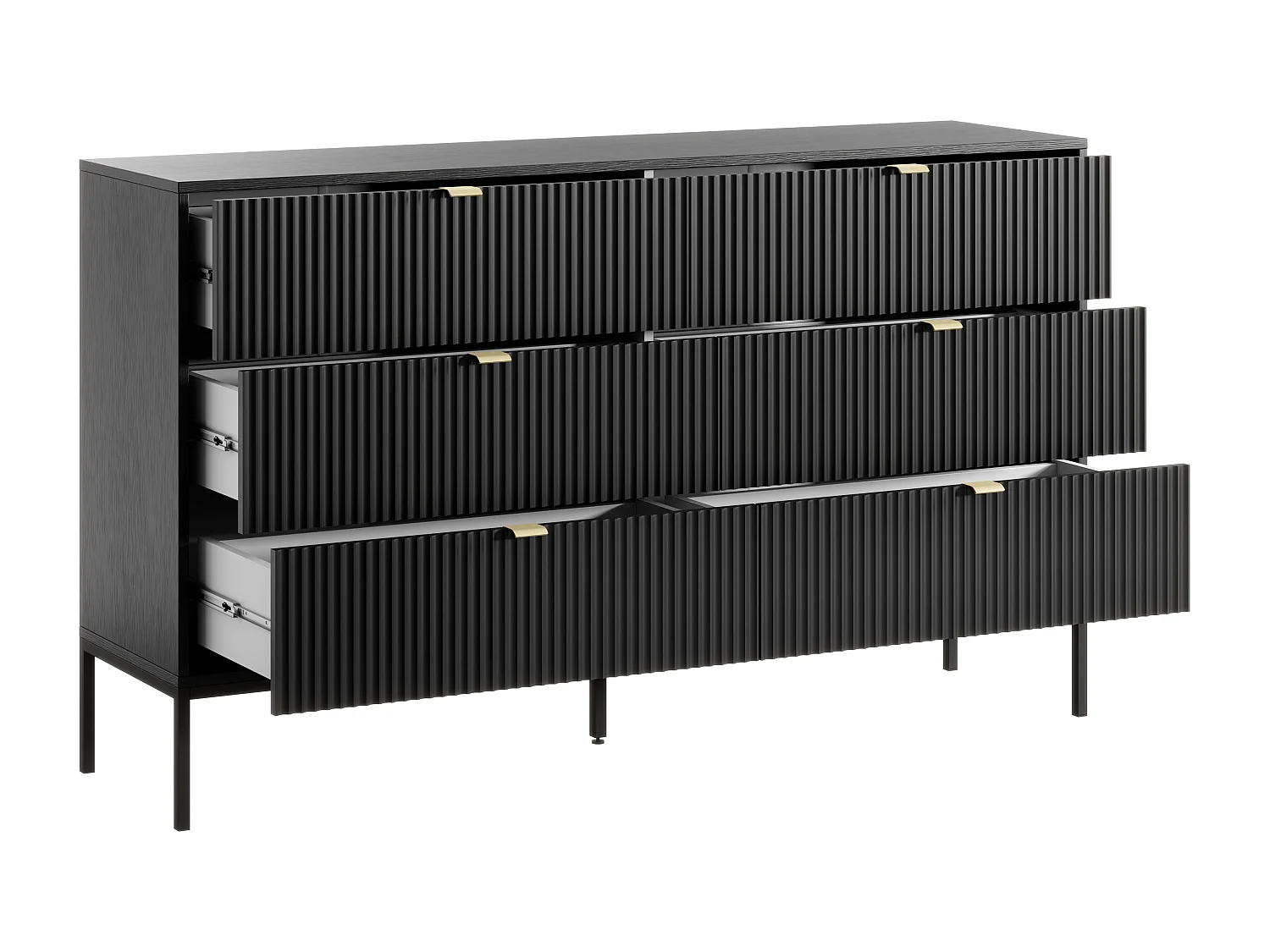 Comò 6 cassetti Nero - LIOUBA di Pascal Morabito