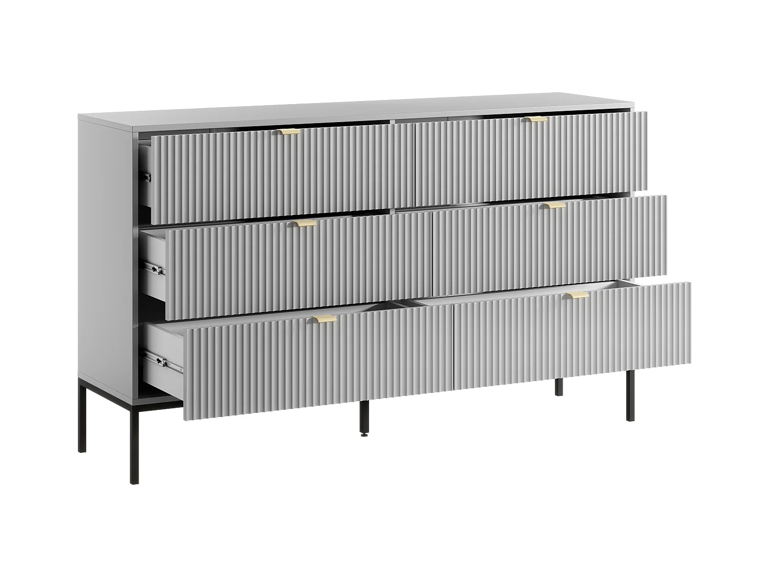 Komoda 6 szuflad - Szary - LIOUBA marki Pascal Morabito