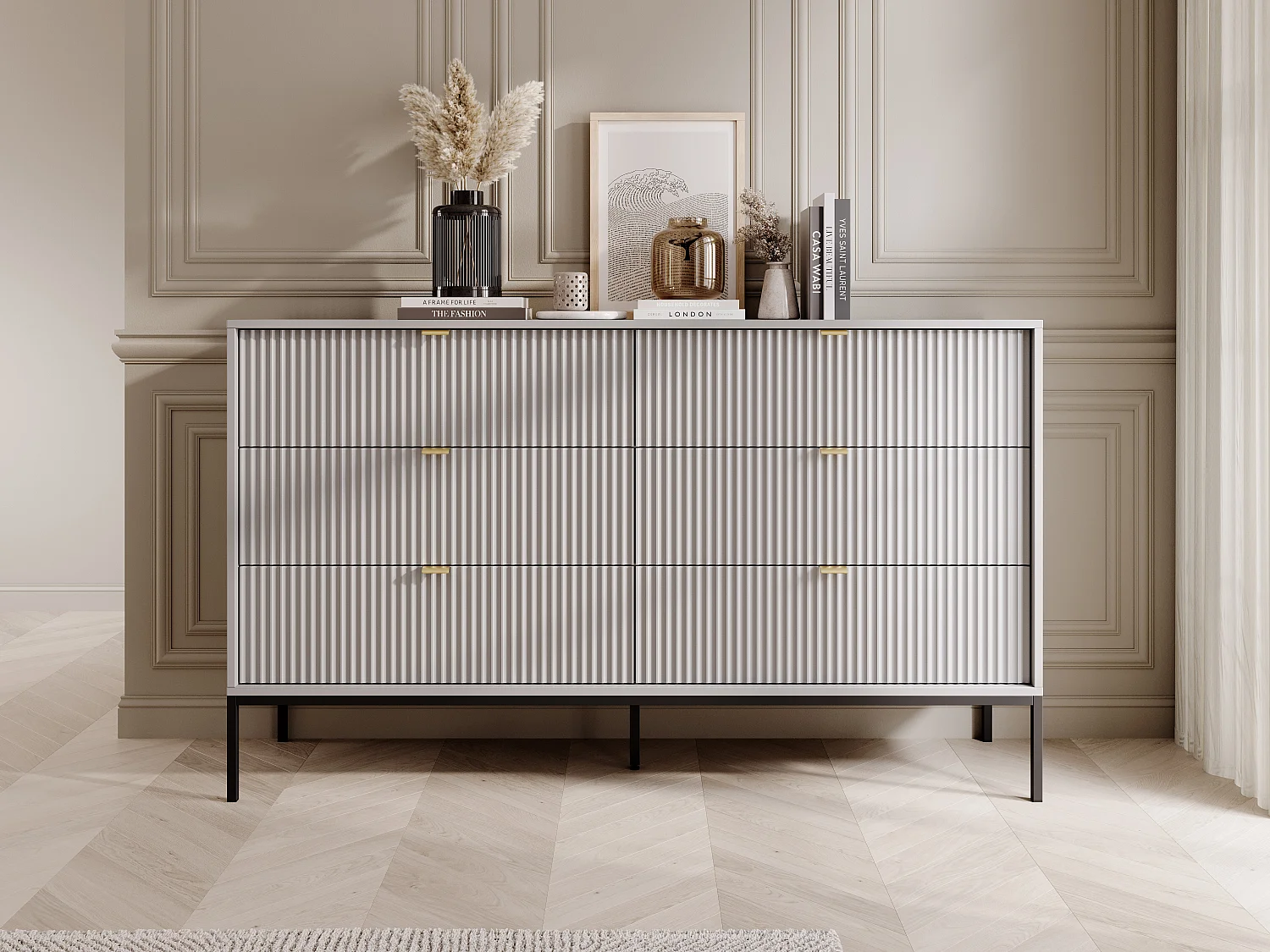 Commode 6 tiroirs - Gris - LIOUBA de Pascal Morabito