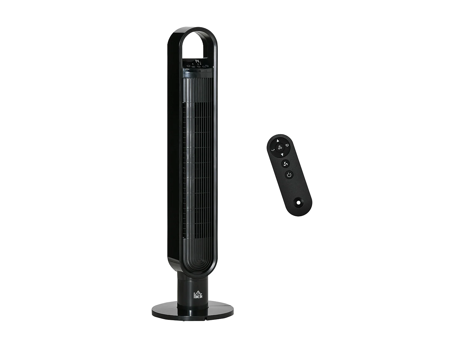 HOMCOM Ventilateur colonne tour oscillant 60 W ultra silencieux télécommande incluse minuterie 3 modes 3 vitesses Ø 28 x 100 cm noir