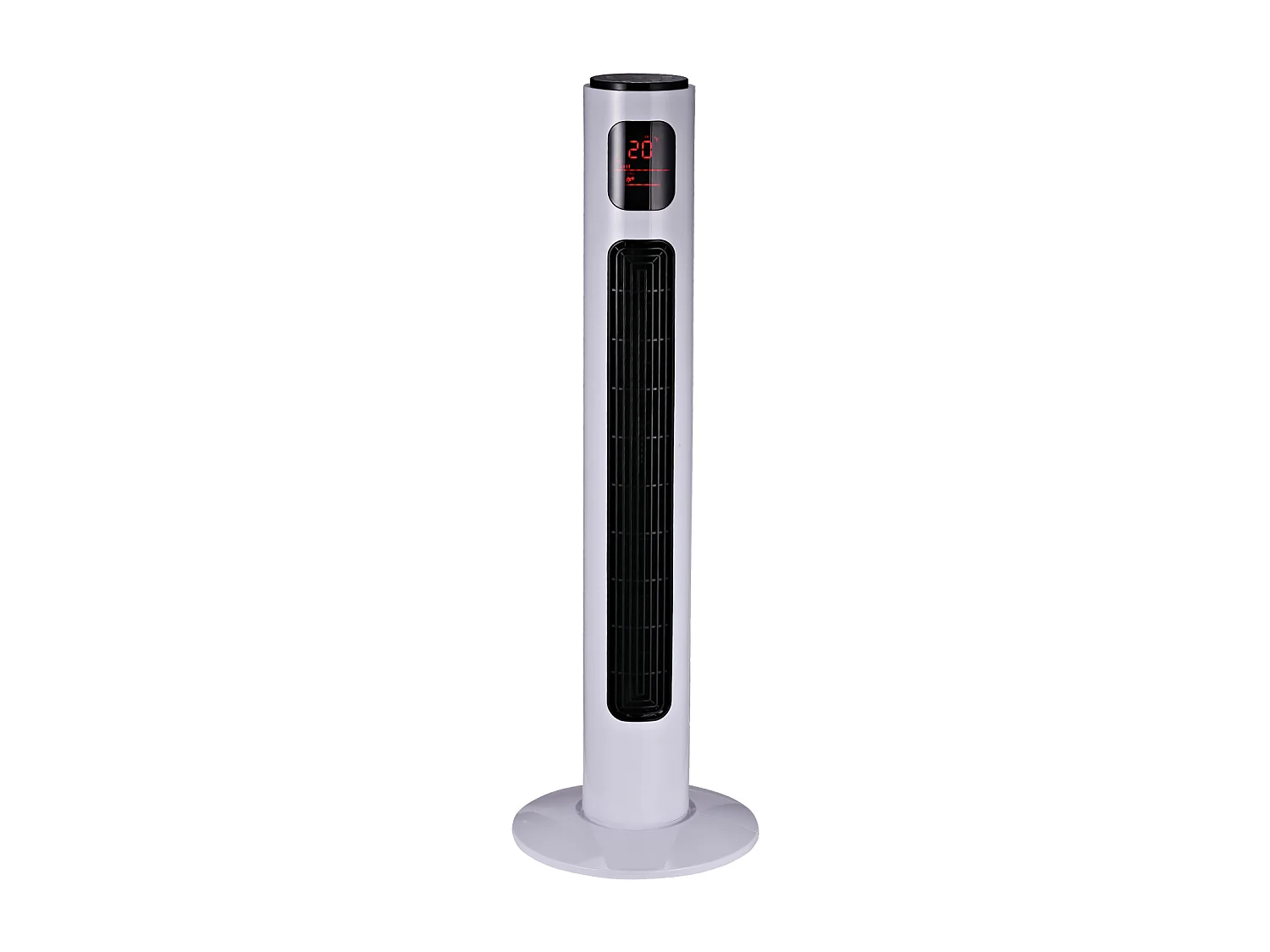 Ventilateur colonne tour programmable oscillant silencieux 45 W avec télécommande écran affichage minuterie 3 modes 3 vitesses 32L x 32l x 96H cm blanc noir