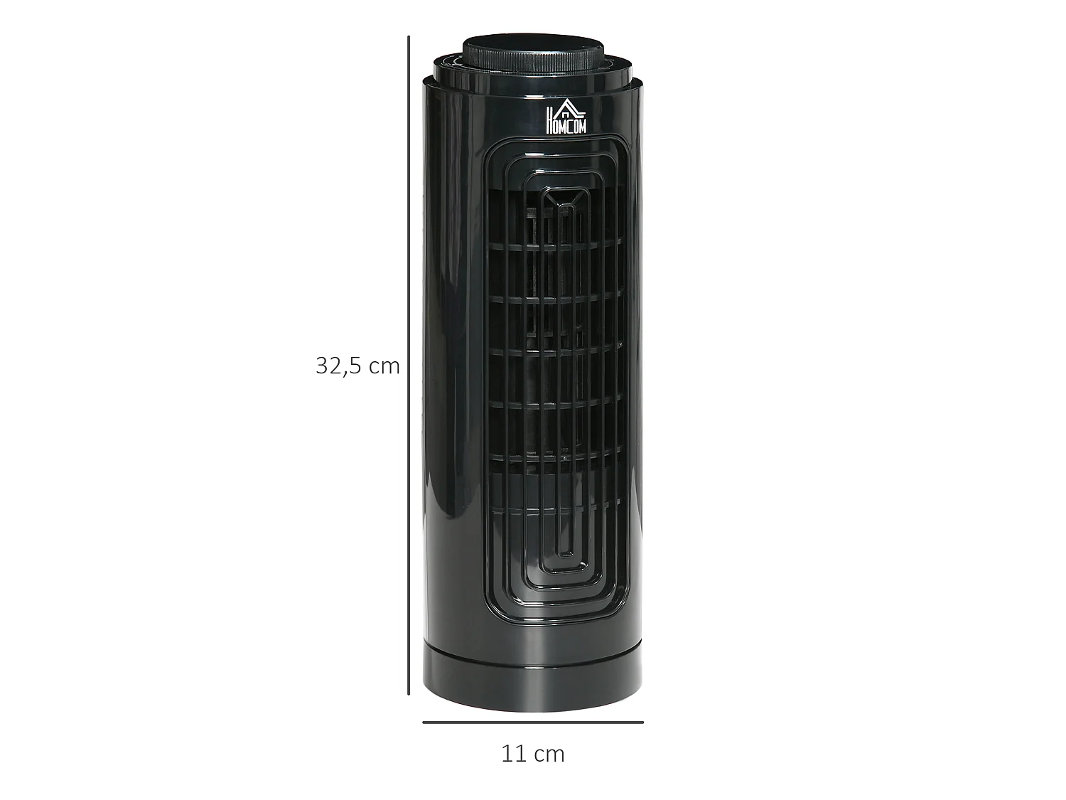 Ventilateur colonne oscillant 20 W silencieux - ventilateur de table bureau - 3 vitesses - noir