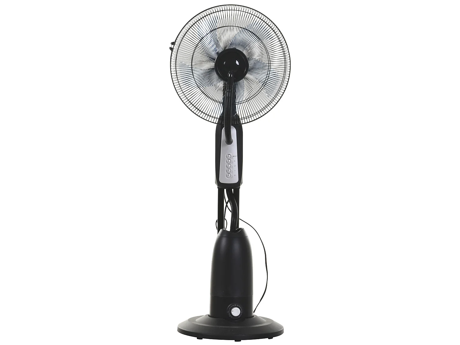 HOMCOM Ventilateur brumisateur sur roulettes - oscillant silencieux 90 W - 4 vitesses - dim. Ø 44 x 120H cm noir gris