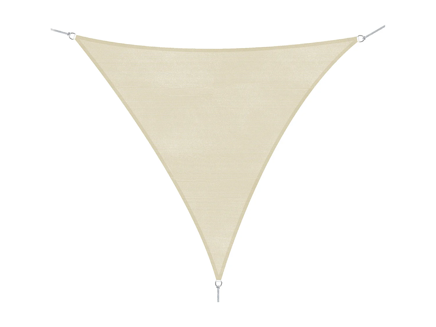 Voile d'ombrage triangulaire grande taille 3 x 3 x 3 m polyéthylène haute densité résistant aux UV coloris crème