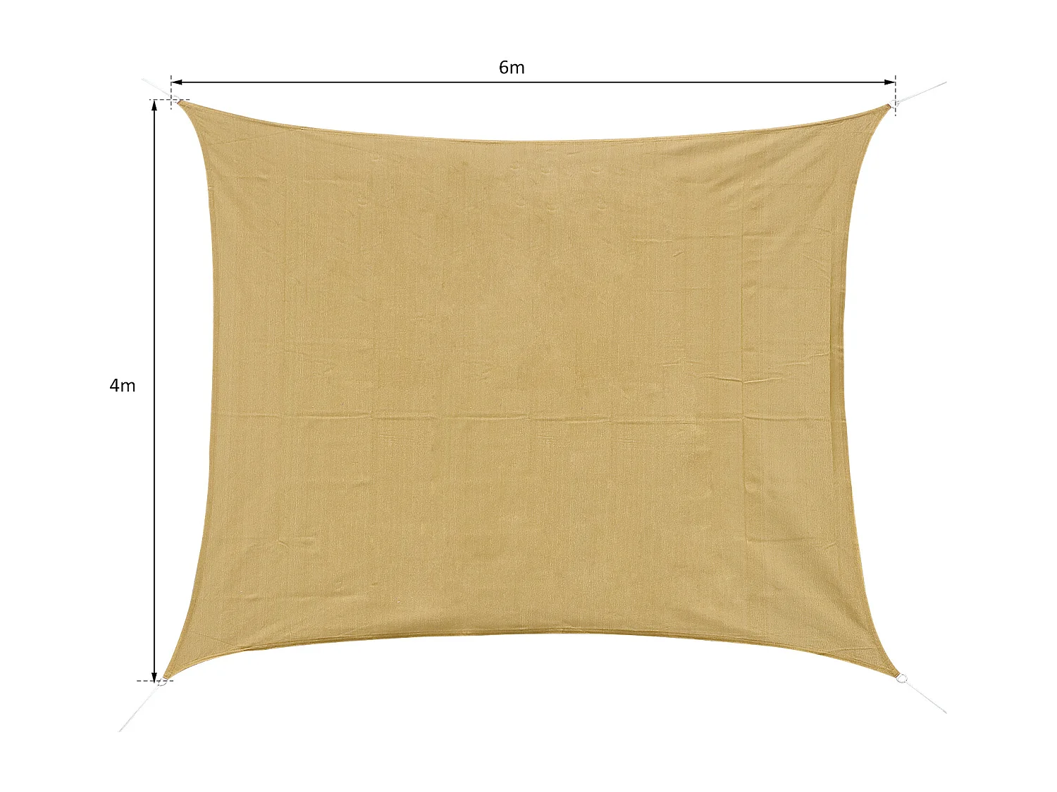 Voile d'ombrage rectangulaire 4x6m toile solaire taud de soleil sable