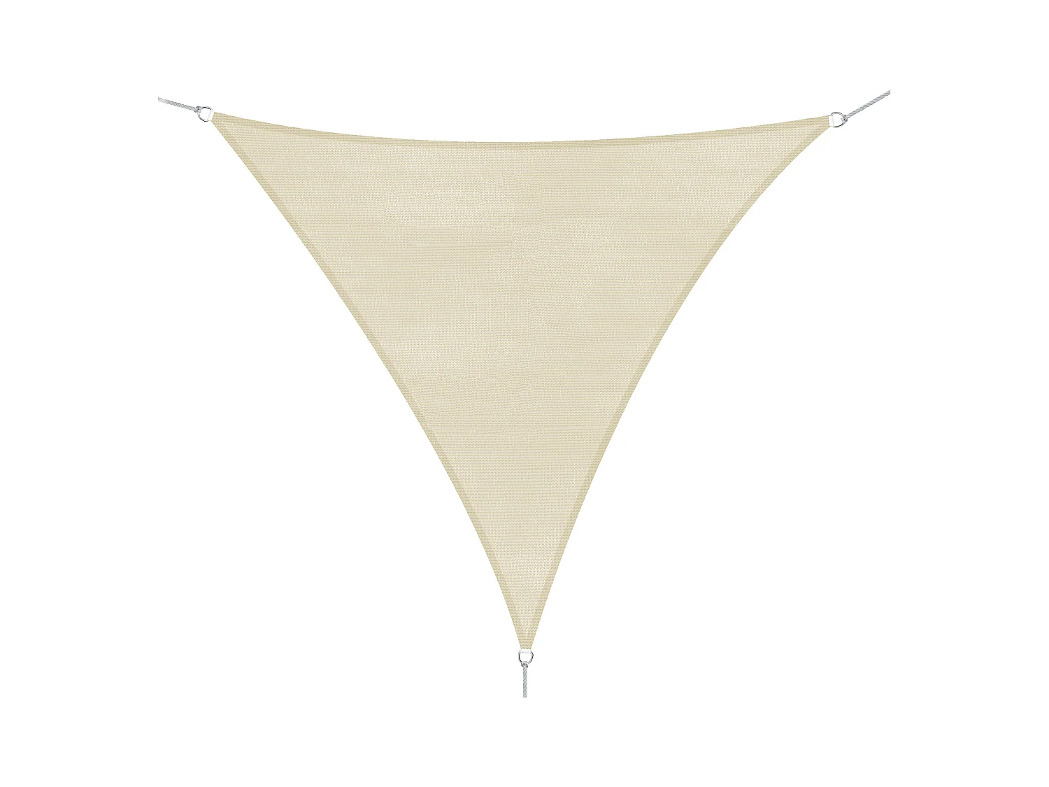 Voile d'ombrage triangulaire grande taille 6 x 6 x 6 m polyéthylène haute densité résistant aux UV crème