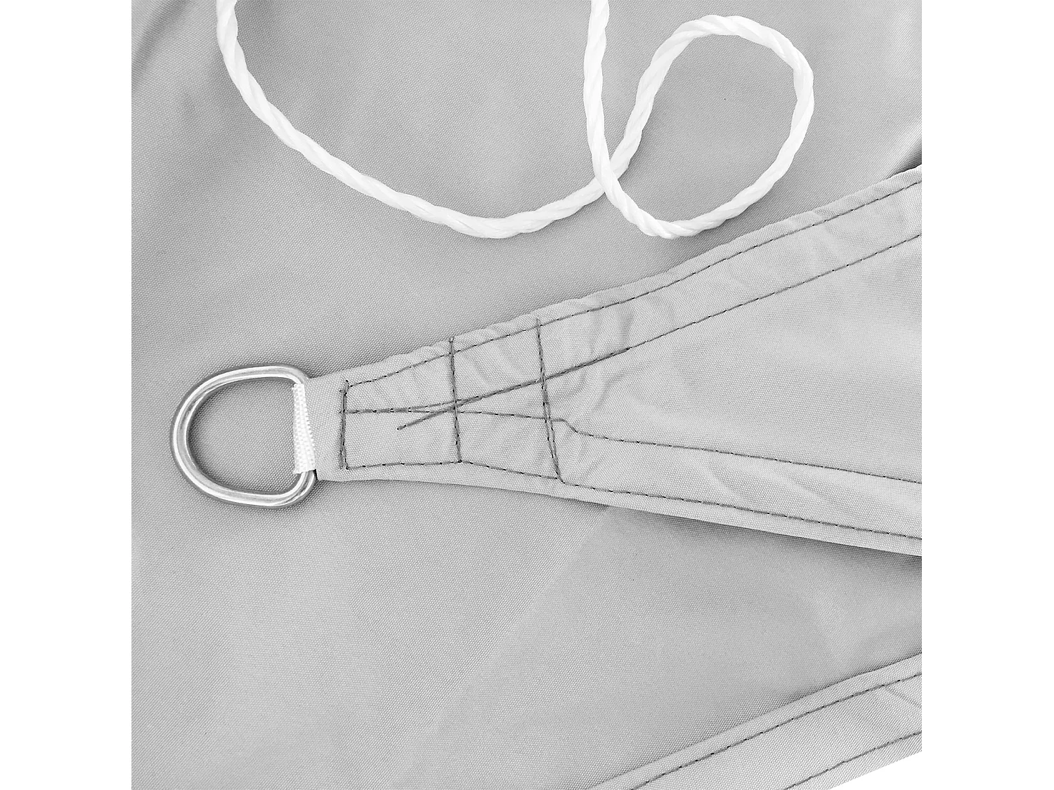 Voile d'ombrage triangulaire grande taille 4 x 4 x 4 m polyester imperméabilisé haute densité 160 g/m² gris