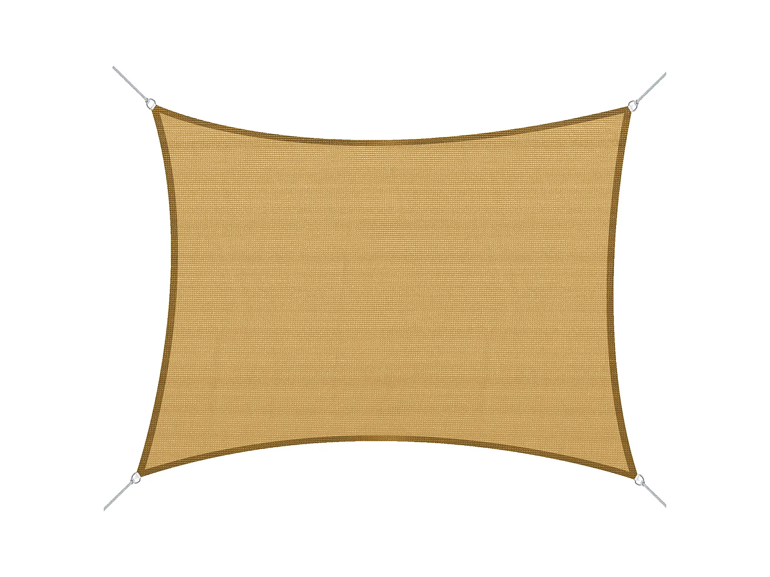 Voile d'ombrage toile solaire rectangulaire 6L x 4l m HDPE jaune