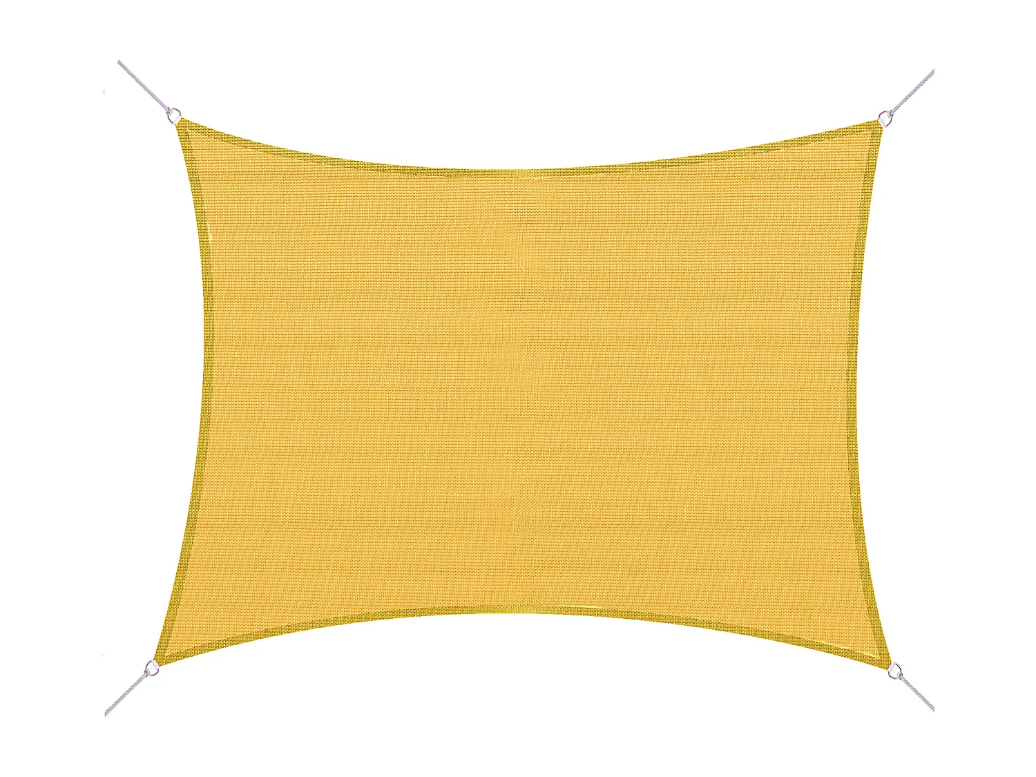 Voile d'ombrage toile solaire rectangulaire 6L x 4l m HDPE jaune
