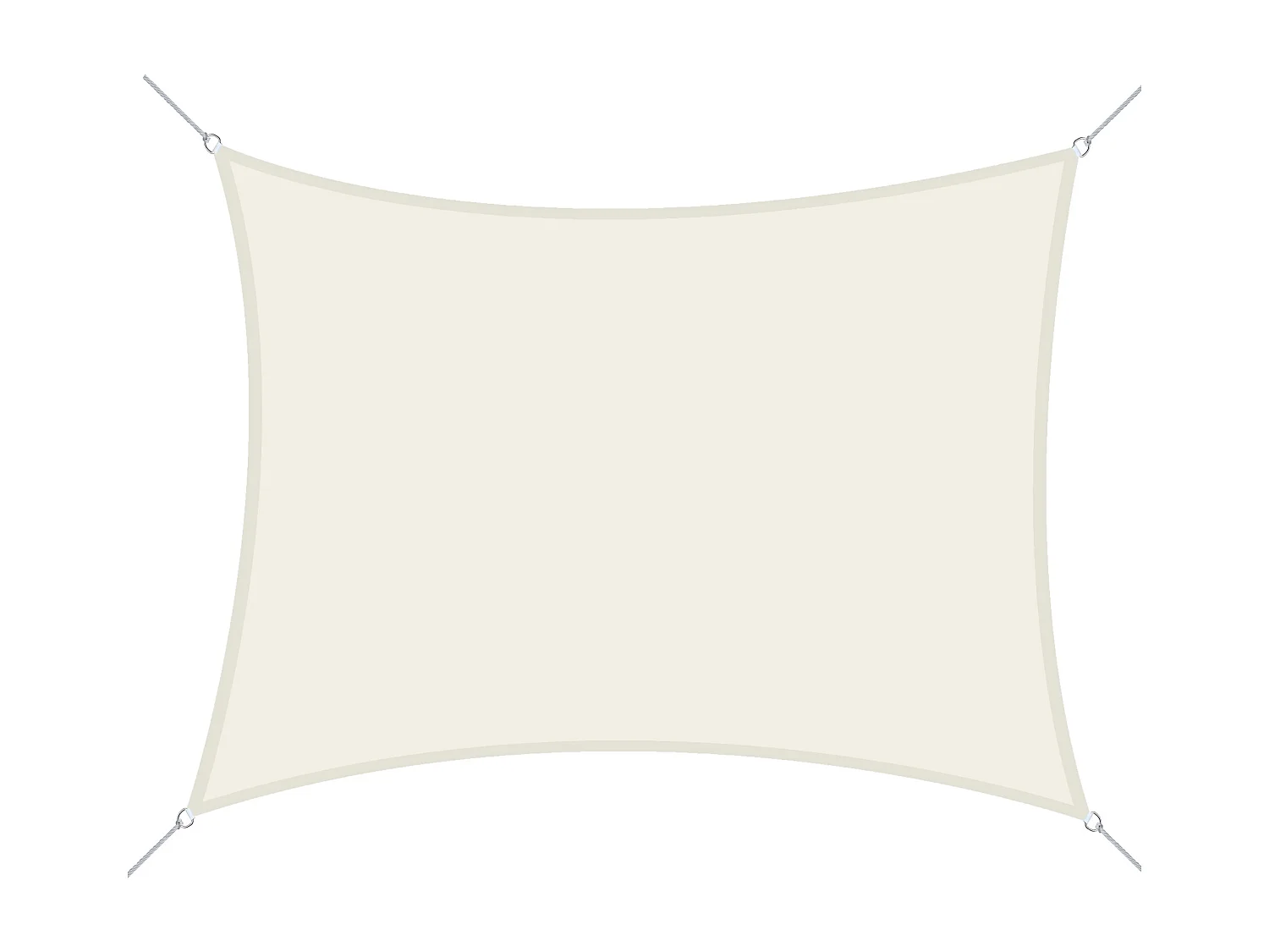 Voile d'ombrage rectangulaire 6L x 4l m polyester imperméabilisé haute densité 160 g/m² crème