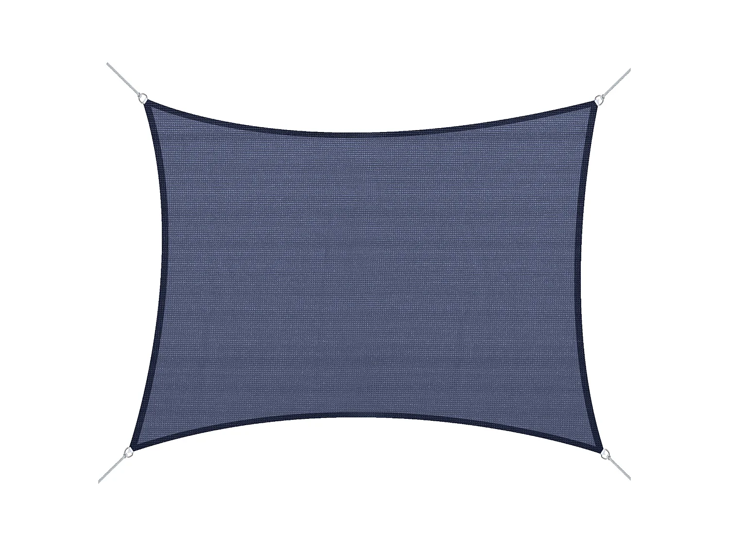 Voile d'ombrage toile solaire rectangulaire 6L x 4l m HDPE bleu