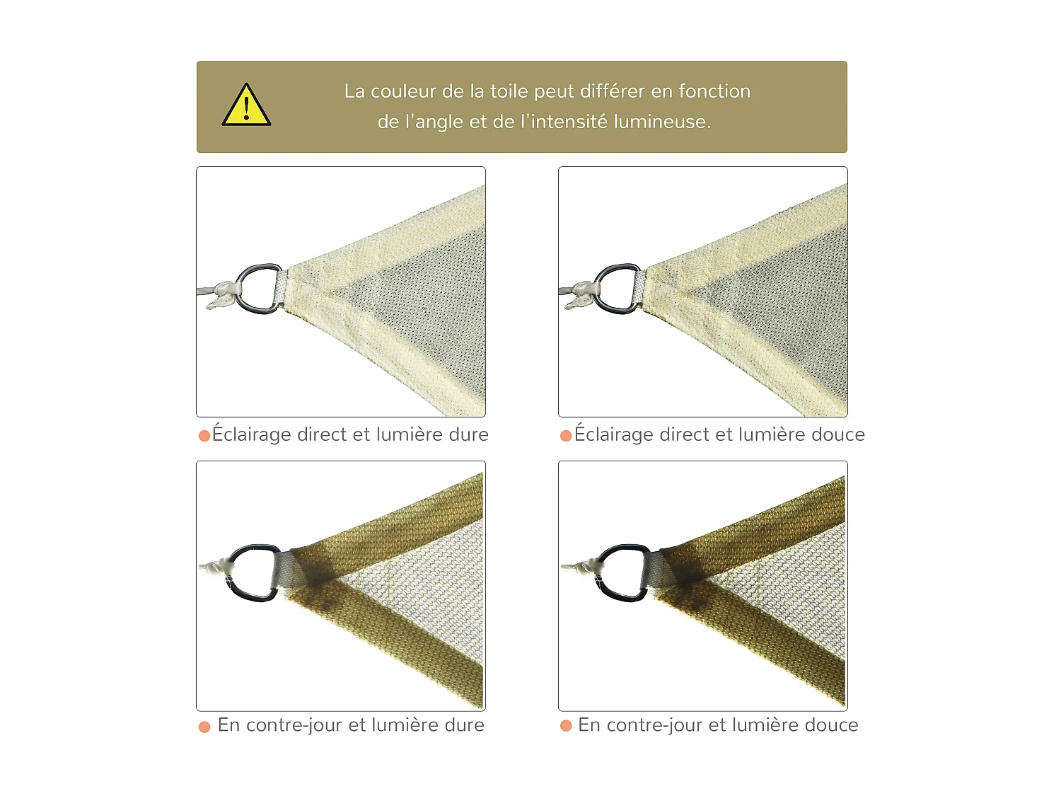 Voile d'ombrage carré 3 x 3 m polyéthylène haute densité résistant aux UV coloris sable