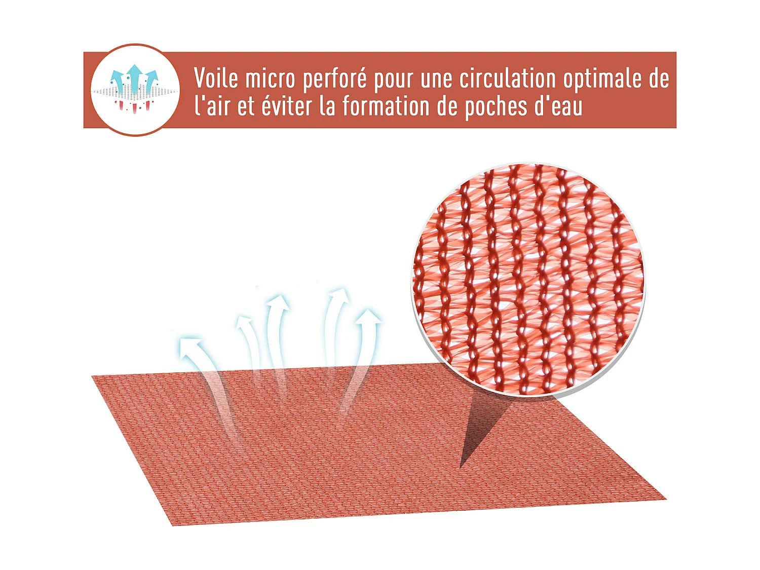 Voile d'ombrage triangulaire grande taille 3 x 3 x 3 m polyéthylène haute densité résistant aux UV rouge